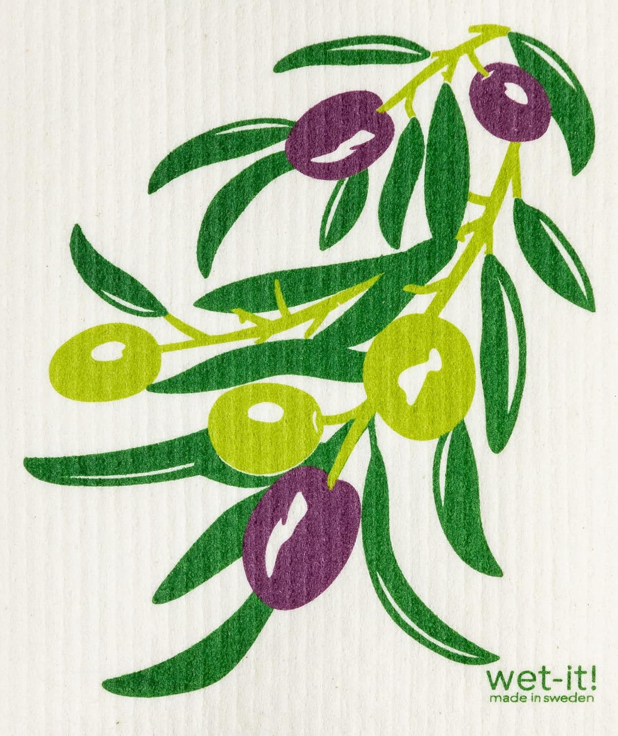 Juego de 3 paños de cocina suecos – Uvas nuevas, alcachofas, aceitunas