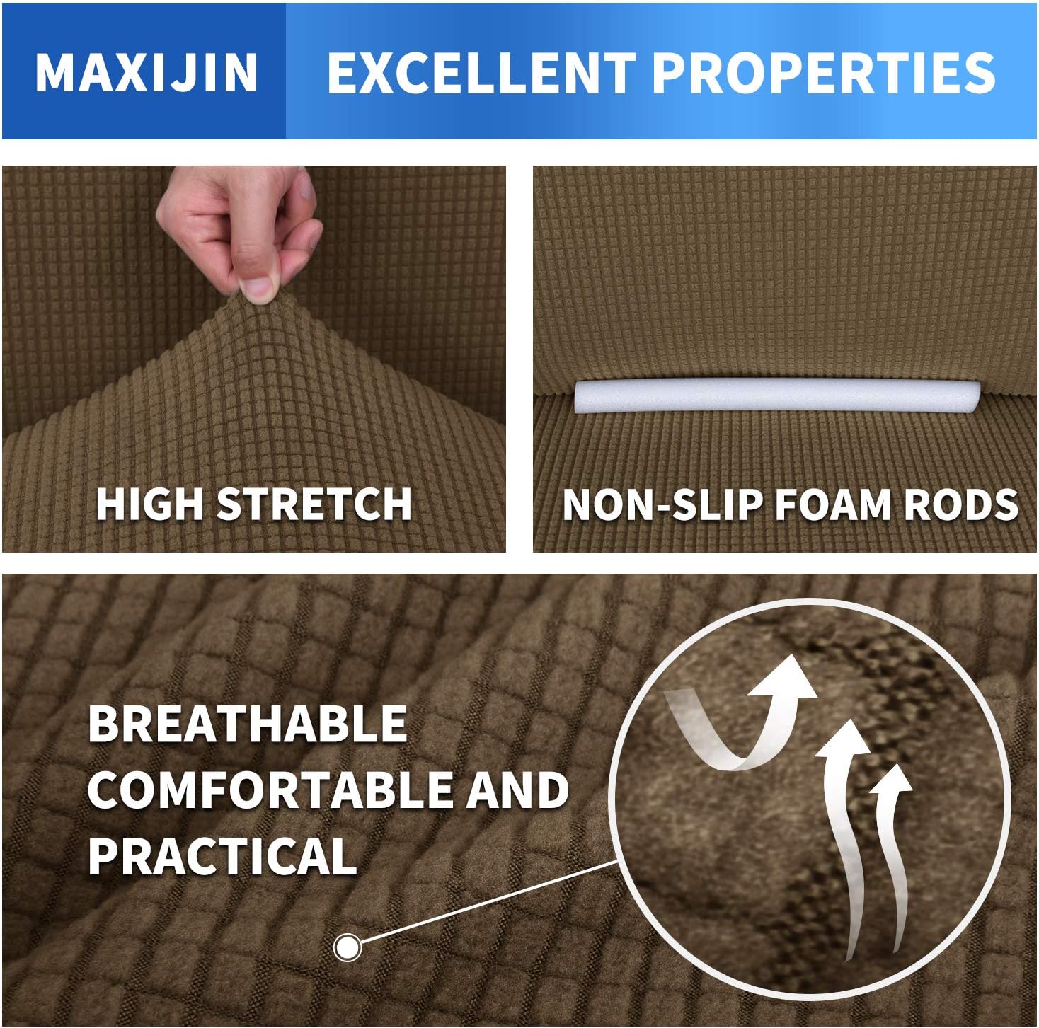 MAXIJIN Funda súper elástica para sofá de 3 cojines, funda universal de 1 pieza para sofá de sala de estar, protector de muebles de elastano, apto