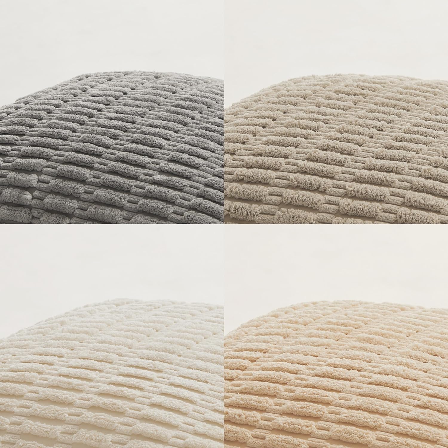 Fancy Homi Paquete de 4 fundas de almohada decorativas pequeñas neutrales de 12 x 12 pulgadas para sala de estar, sofá, cama, sofá, rústico,