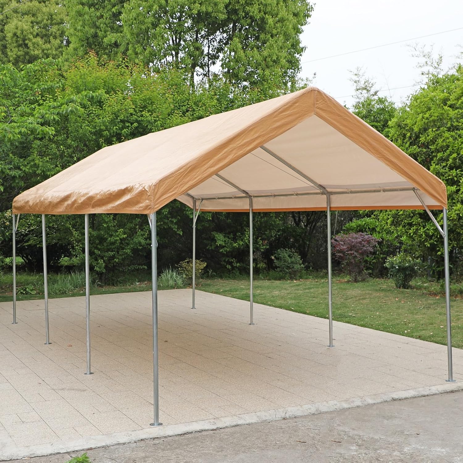 Sophia & William Carport – Tienda de campaña resistente de 10 x 20 pies, refugio de garaje portátil con 4 cables de acero reforzados, marco de acero