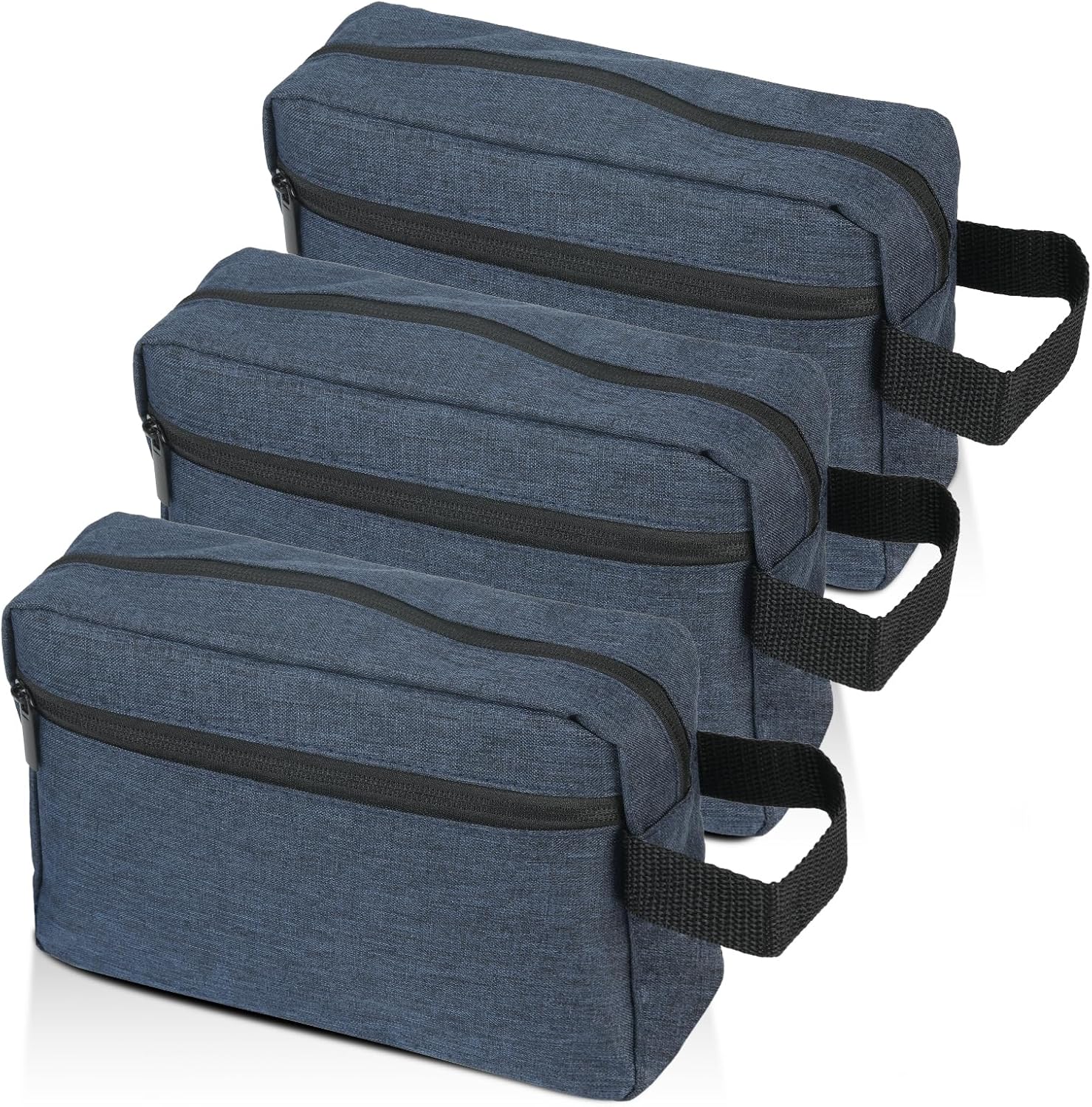 Bolsa de aseo para hombre resistente al agua, 3 piezas, accesorios de aseo personal, pequeño kit de Dopp para colgar, bolsa de lona para artículos