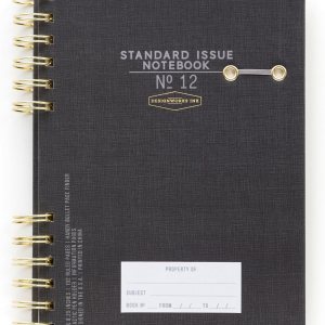 Designworks Ink Agenda estándar número 12 negra sin fecha con páginas forradas, soporte elástico para bolígrafo y encuadernación en espiral duradera Designworks Ink Agenda estándar número 12 negra sin fecha con páginas forradas, soporte elástico para bolígrafo y encuadernación en espiral duradera