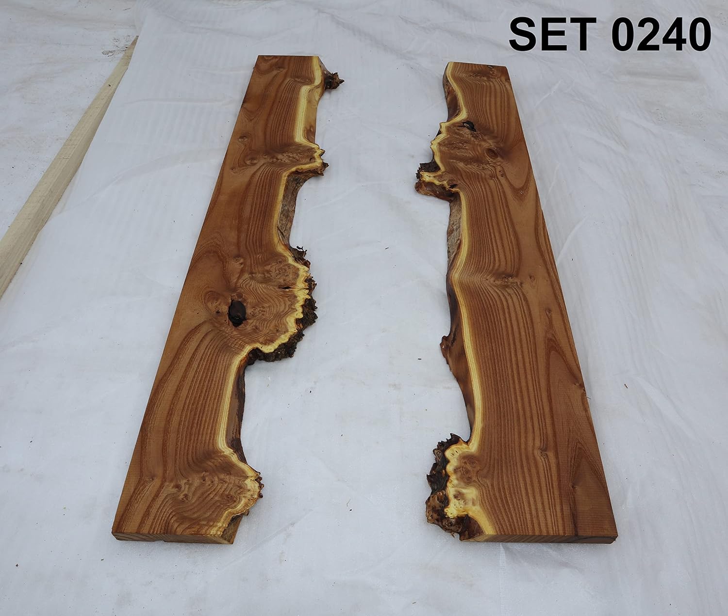Live Edge – Losas semiprocesadas de madera de oliva rusa con borde vivo para proyectos de madera, estantes o mesas de café de río epoxi, etc. Set
