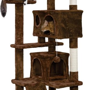Yaheetech 51.2 pulgadas Mueble de árbol para gato Torre Muebles para que os gatos se rasquen Yaheetech 51.2 pulgadas Mueble de árbol para gato Torre Muebles para que os gatos se rasquen