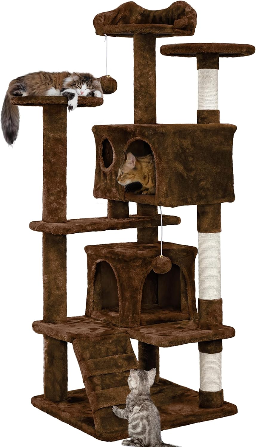 Yaheetech 51.2 pulgadas Mueble de árbol para gato Torre Muebles para que os gatos se rasquen