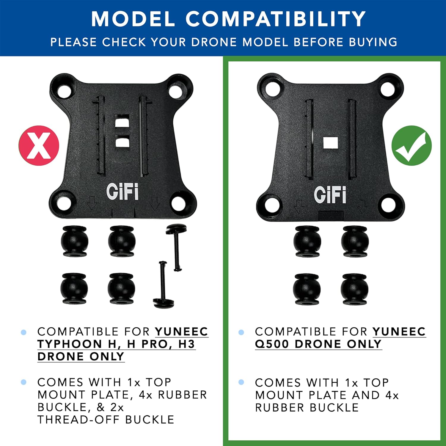 MaximalPower CGO3 – Piezas de reparación de drones de montaje superior compatibles solo con dron Yuneec Q500 (montaje superior CGO3 x1)