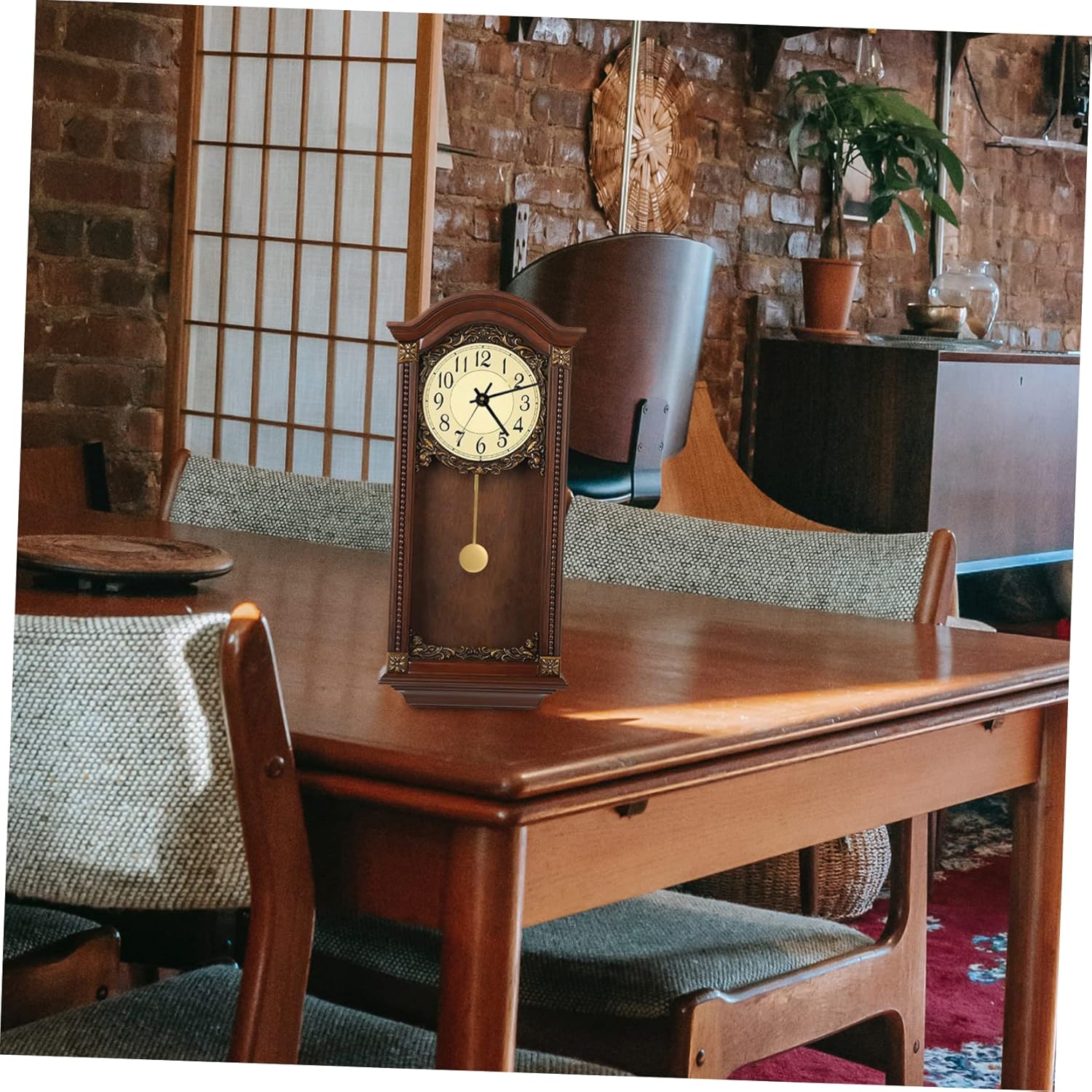DOITOOL Reloj de pared de cuarzo, mecanismo de reemplazo de reloj de péndulo, pieza de reloj de pared, reloj de pared dorado, kit de moda antigua,