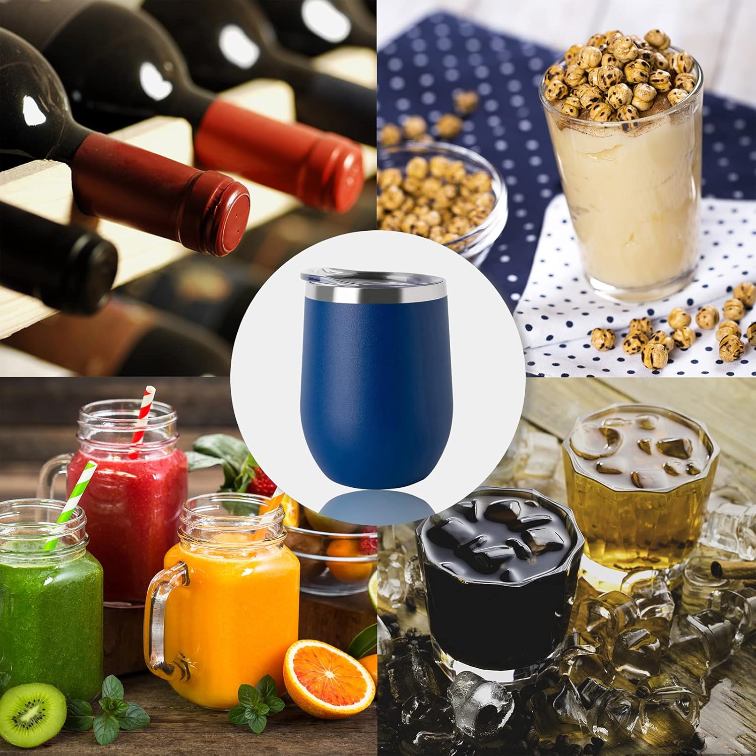 Vaso de vino de 10 oz, aislado al vacío, acero inoxidable