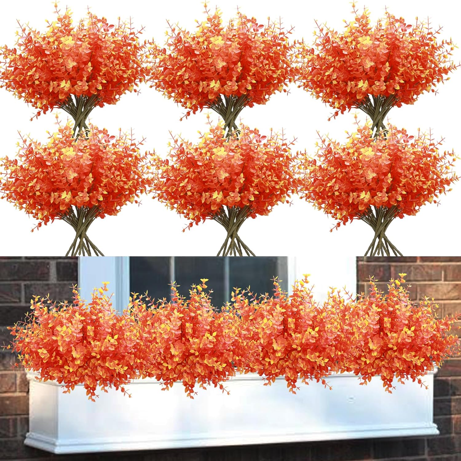 summer flower Paquete de 10 flores artificiales de boj de otoño que no se decoloran, follaje de otoño sintético para decoración del hogar, Acción de