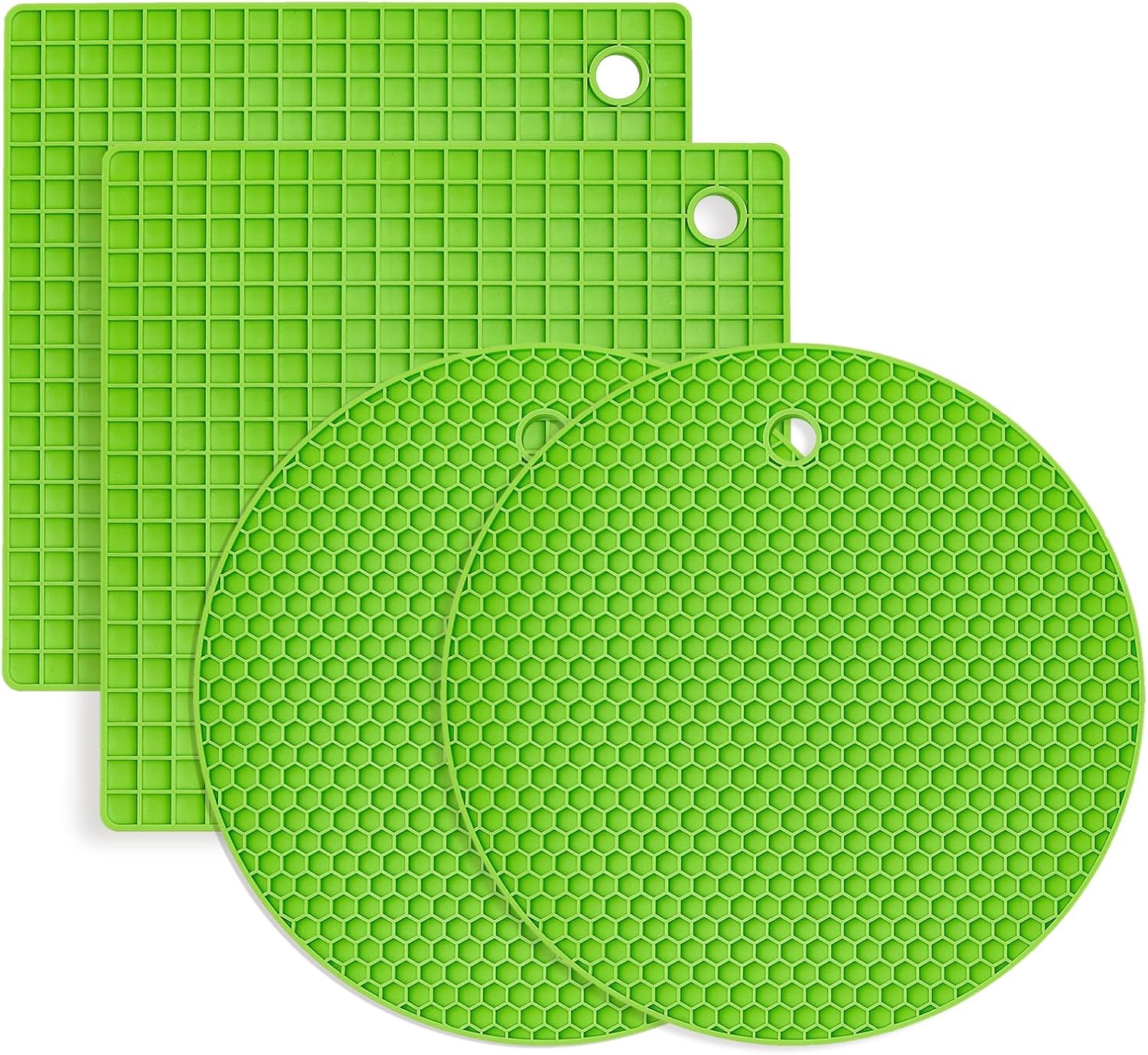 Sov Salvamanteles de silicona  4 soportes para ollas resistentes al calor, almohadillas calientes antideslizantes para sartenes calientes, platos