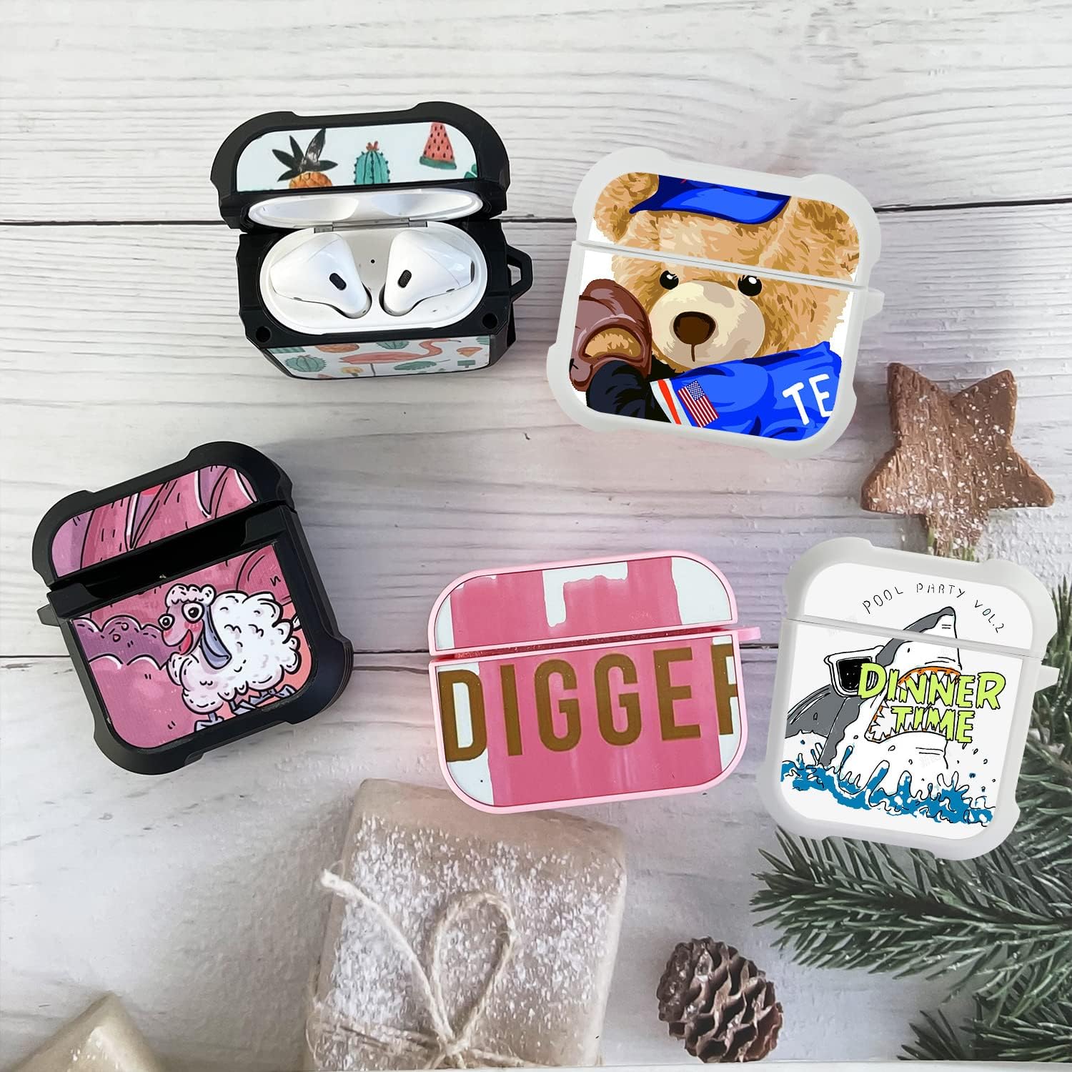 5 piezas de funda de TPU suave para sublimación, compatible con AirPods Pro, bricolaje, estuche en blanco, regalos personalizados con insertos,