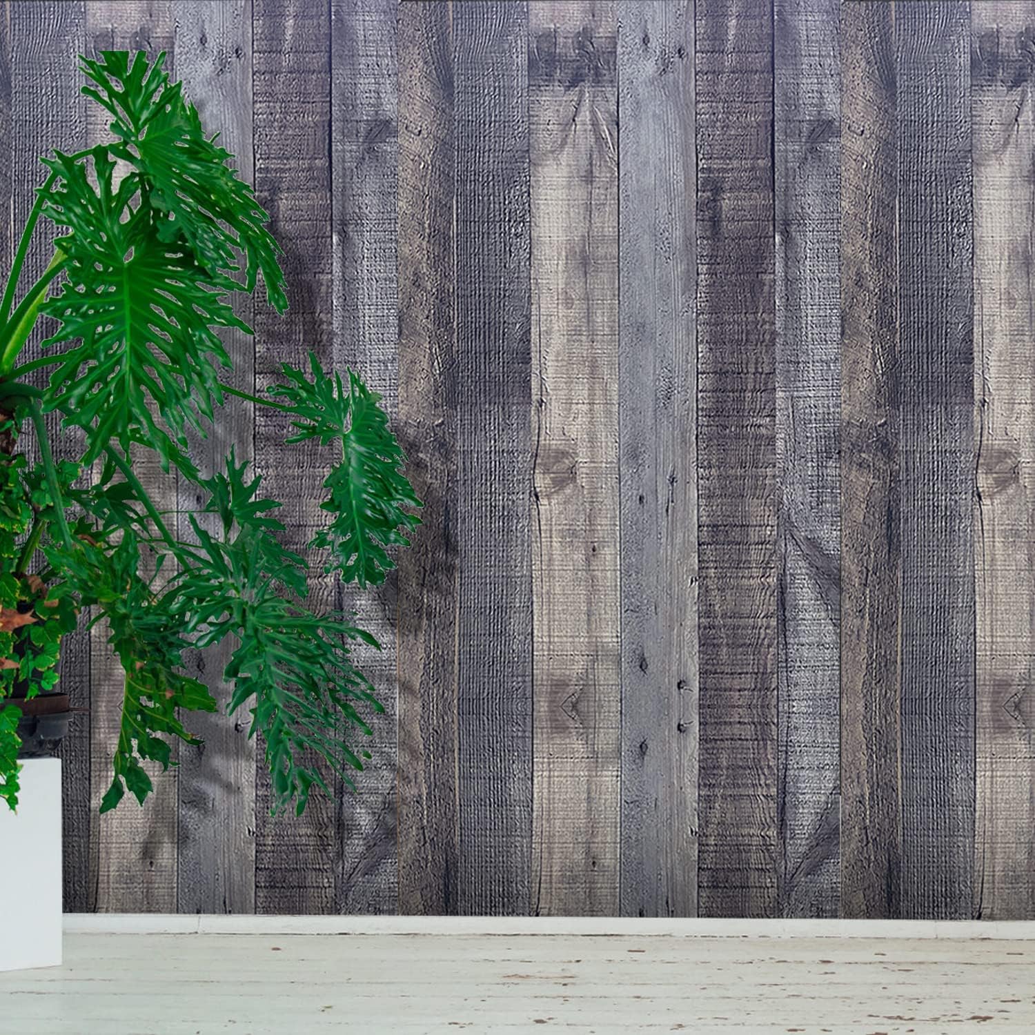 Shiplap – Papel tapiz autoadhesivo con tablones de madera, papel de contacto de madera, papel de pared autoadhesivo para decoración del hogar, sala