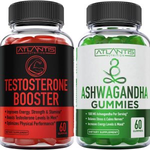 Atlantis Nutrition Paquete de 2 potenciadores de testosterona (120 gomitas) + Ashwagandha 60 gomitas Atlantis Nutrition Paquete de 2 potenciadores de testosterona (120 gomitas) + Ashwagandha 60 gomitas