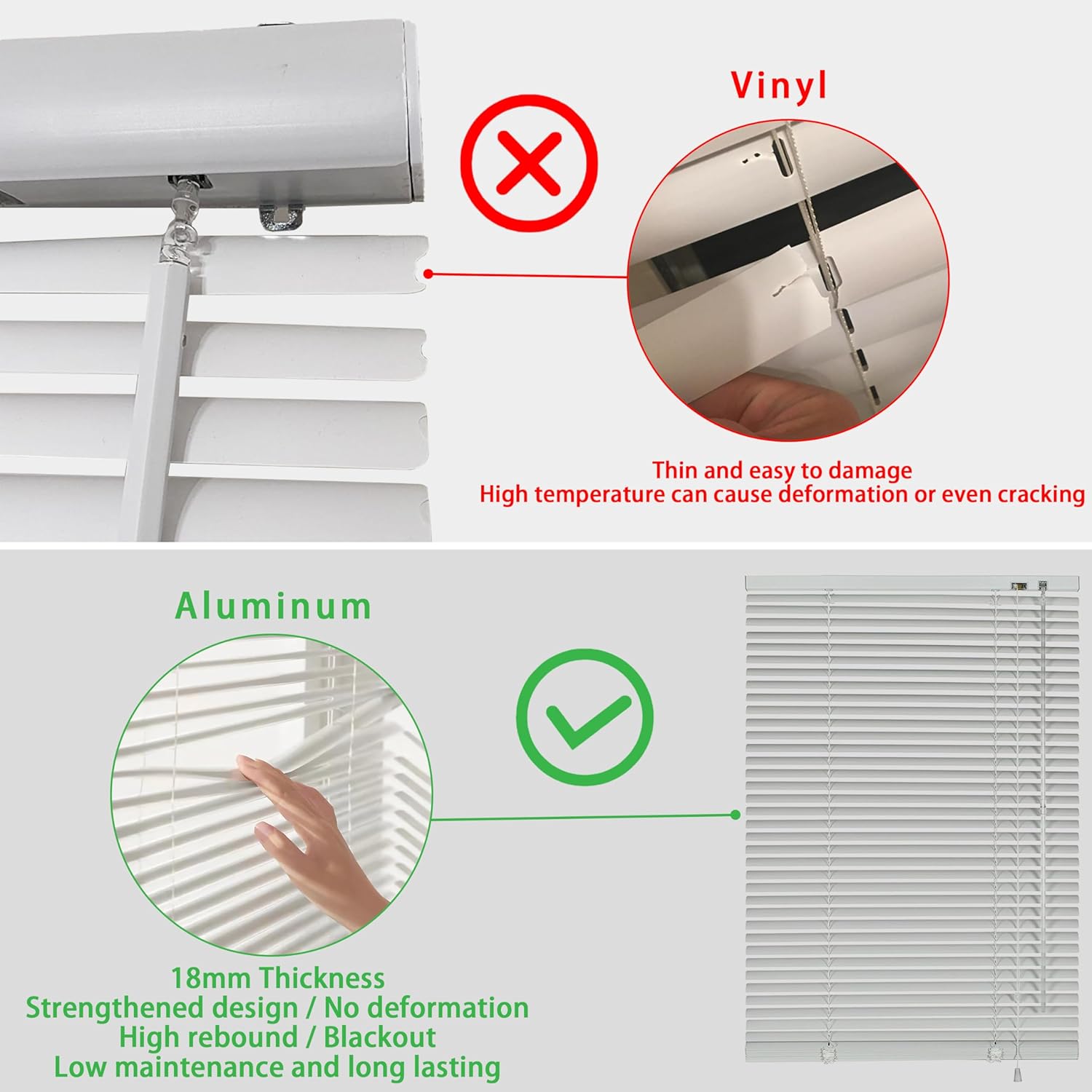 YIIBAII Mini persianas para ventanas de 31 pulgadas de ancho x 64 pulgadas de alto, persianas venecianas horizontales de aluminio de 1 pulgada con