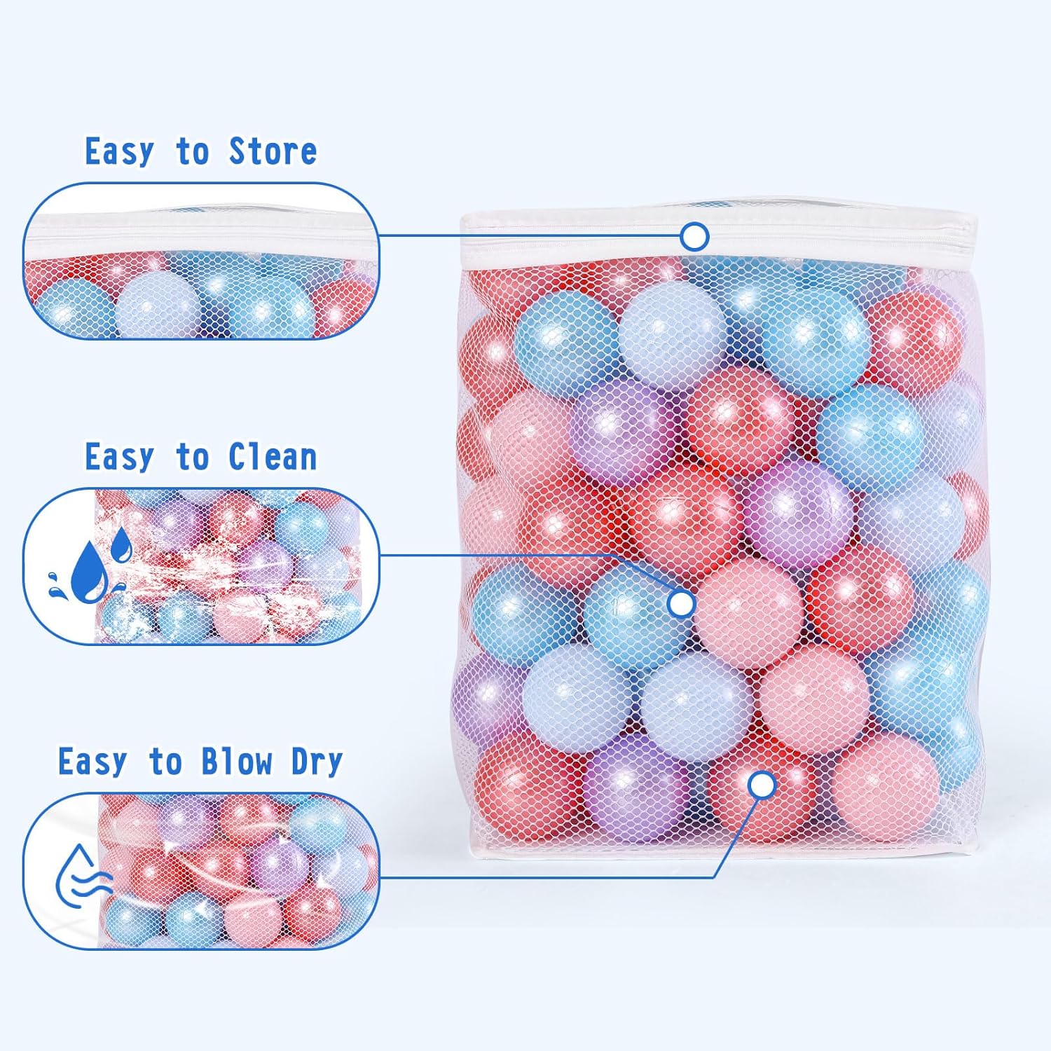 Pelotas para hoyos de bolas, sin ftalatos, sin BPA, bolas de plástico no tóxicas para niños y diversión para jugar