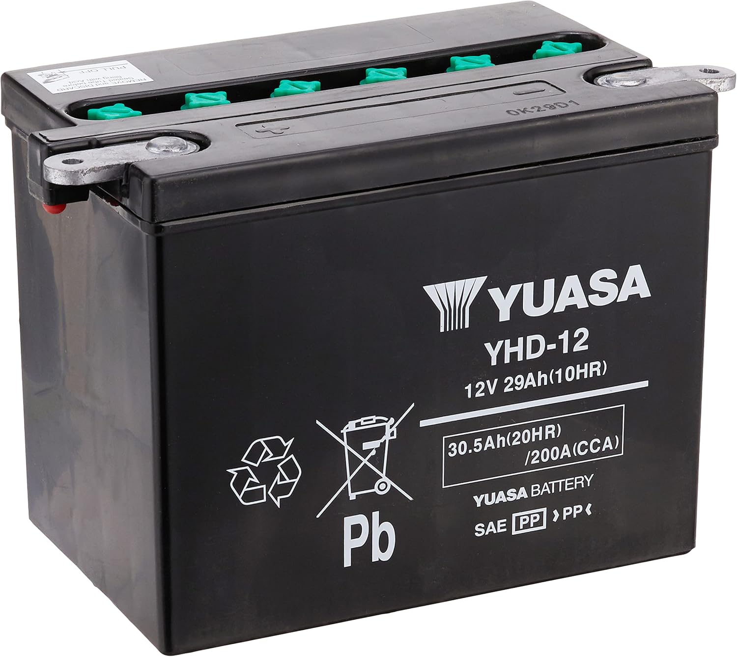 Yuasa Batería, YUAM22H12 (YHD-12H), Negro