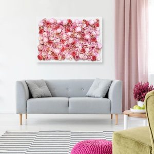 Living Wall Decor, Arte artificial para pared, ensamblado en una variedad de colores y estilos (flores rosas, marco blanco, 44 x 29 pulgadas) Living Wall Decor, Arte artificial para pared, ensamblado en una variedad de colores y estilos (flores rosas, marco blanco, 44 x 29 pulgadas)