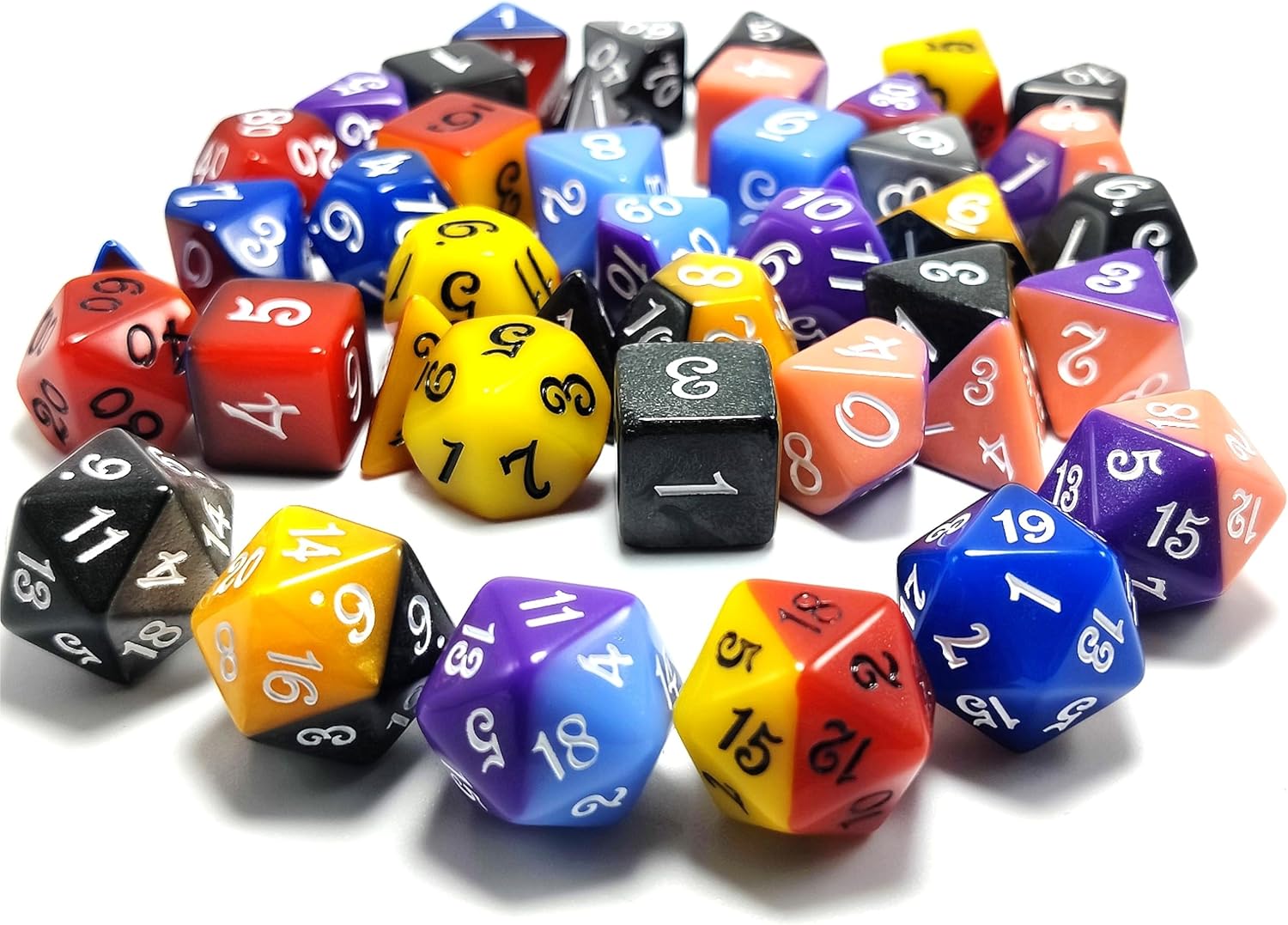 DND Juego de dados poliédricos  IDTQ Dungeons and Dragons Purple Dice Set RPG MTG Juegos de mesa 6 juegos D4 D6 D8 D10 D12 D20