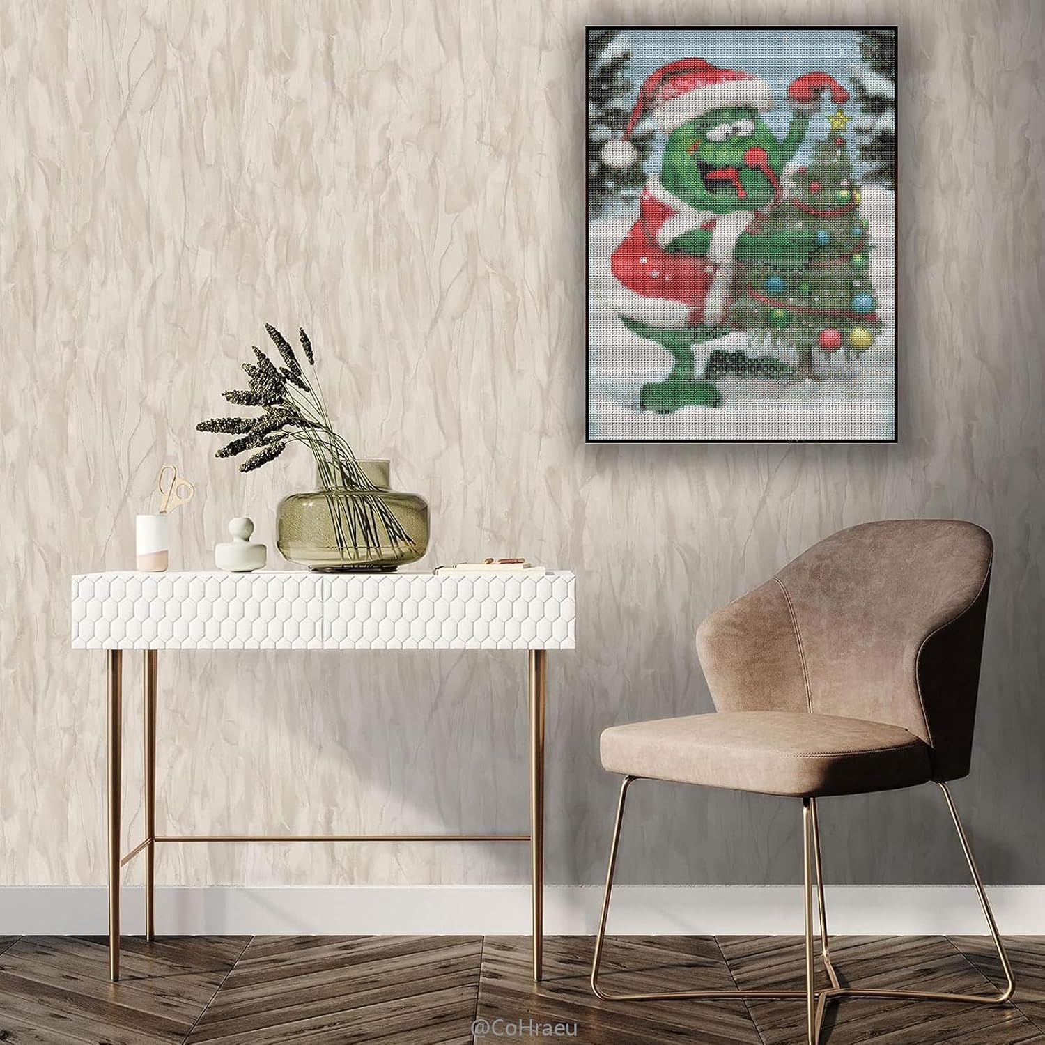 Kits de pintura de diamantes para árbol de Navidad para adultos, kits de arte de diamantes redondos 5D para manualidades, regalo de arte de gemas