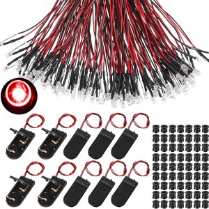 Riakrum Kit de 220 luces LED de 12 V, 100 diodos emisores precableados, luces LED individuales con 100 soportes LED de plástico, 20 soportes de Riakrum Kit de 220 luces LED de 12 V, 100 diodos emisores precableados, luces LED individuales con 100 soportes LED de plástico, 20 soportes de