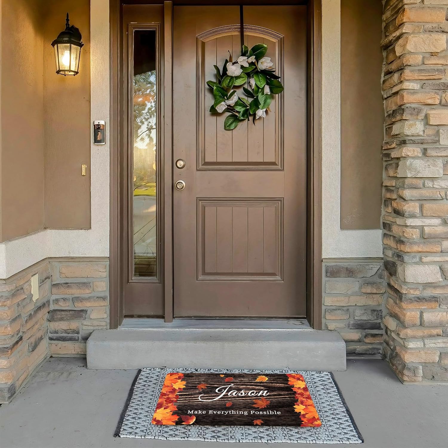 Tapete personalizado para decoración de puerta al aire libre para entrada de patio, tapetes personalizados para puerta delantera con texto para
