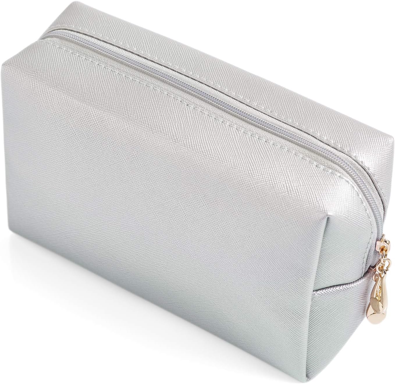 Sohynca Bolsa de cosméticos de piel sintética para mujer, bolsa de maquillaje minimalista para uso diario, bolsa de almacenamiento portátil, pequeña
