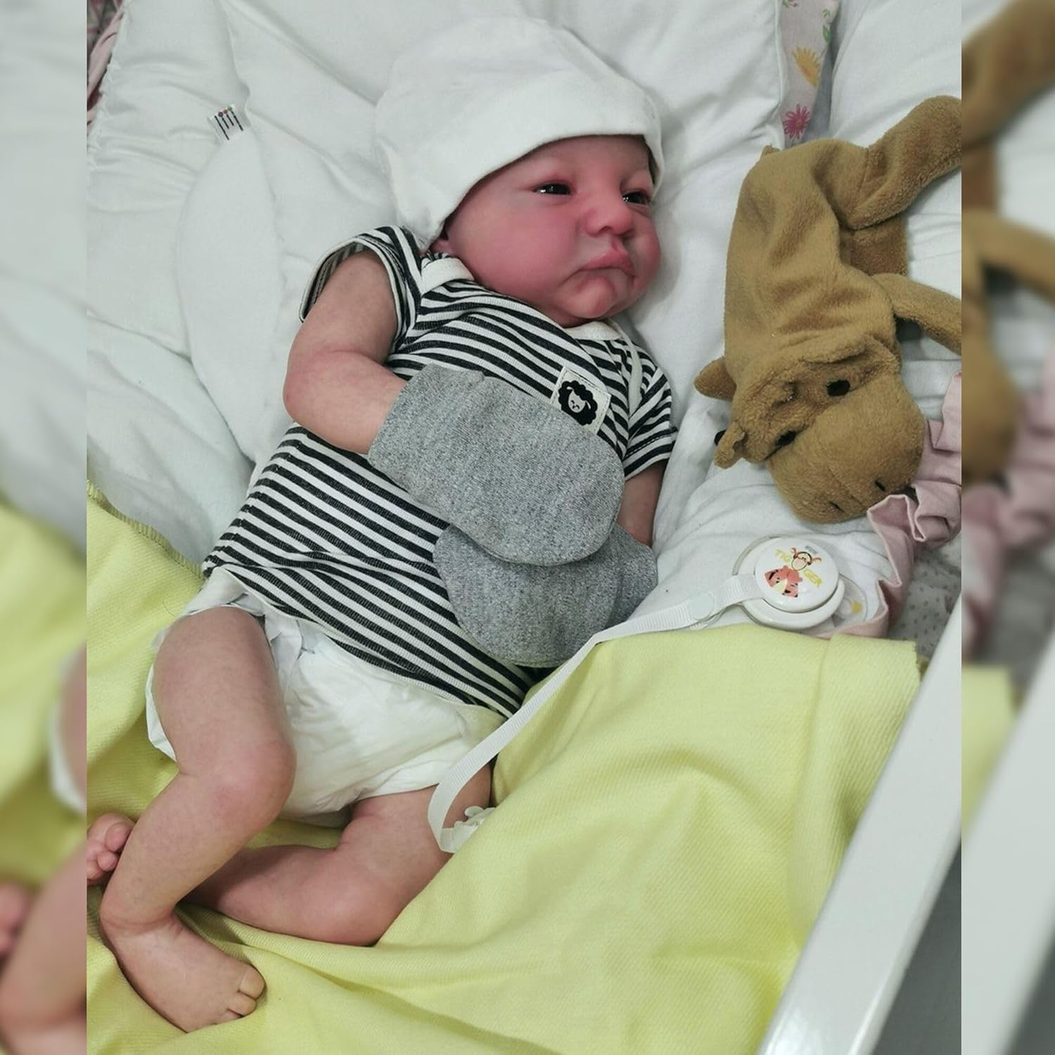 cosheng Muñecas de bebé Reborn de silicona de cuerpo completo para niños, 19 pulgadas, muñeca realista recién nacida, juguete de silicona para niños