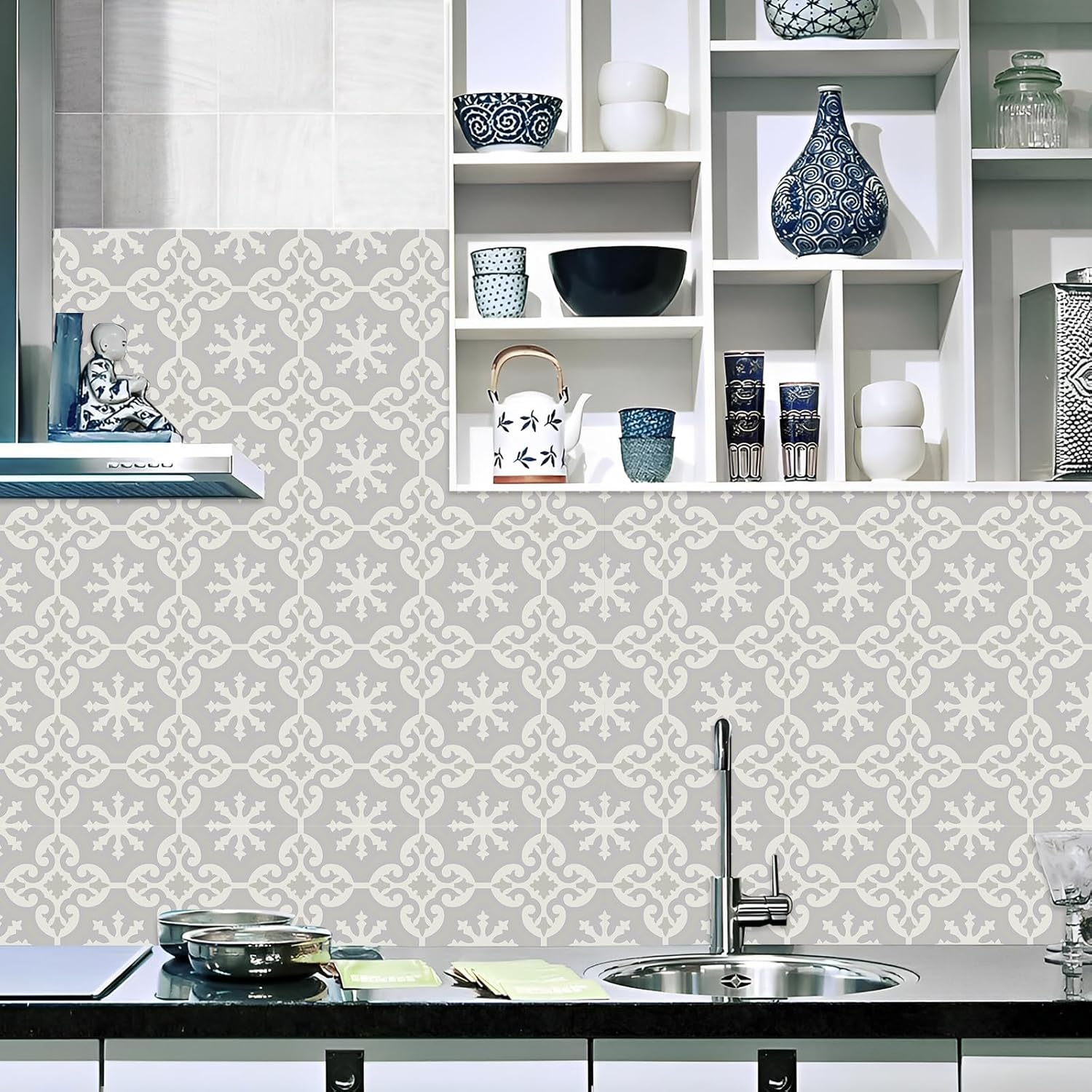 12 calcomanías decorativas para azulejos para decoración de pared, 6 x 6 pulgadas para bañococina, simplemente despegar y pegar para muebles,