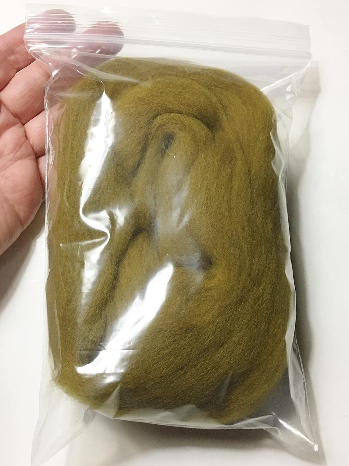 HR085-030 Lana Roving para fieltro, 1 onza verde oliva merino 100% lana de grado fino 1.06 oz 1 oz MOREZMORE