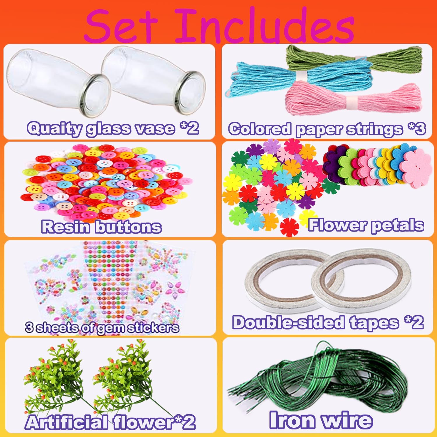 Korilave Manualidades para niñas de 6 a 8 años, haz tu propio ramo de flores con botones y flores de fieltro, arte y manualidades para niños de 8 a