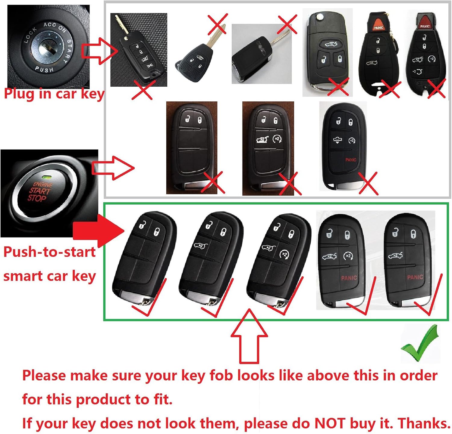 M.JVisun Funda para llavero de fibra de carbono genuina para Jeep Compass Grand Cherokee SRT Renegade Trailhawk Smart Car Remote Key Fob Case para