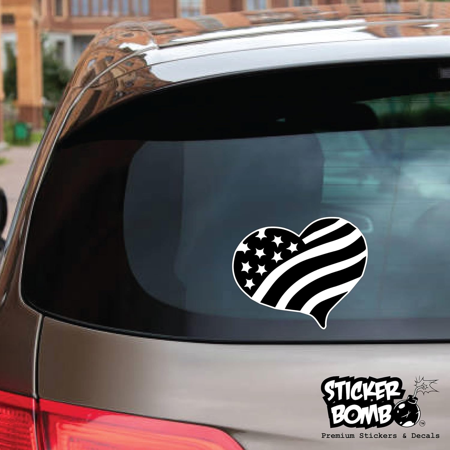 Calcomanía de corazón de la bandera estadounidense de Estados Unidos, calcomanía de Sticker Bomb Vinyl para automóvil, camión, computadora, en