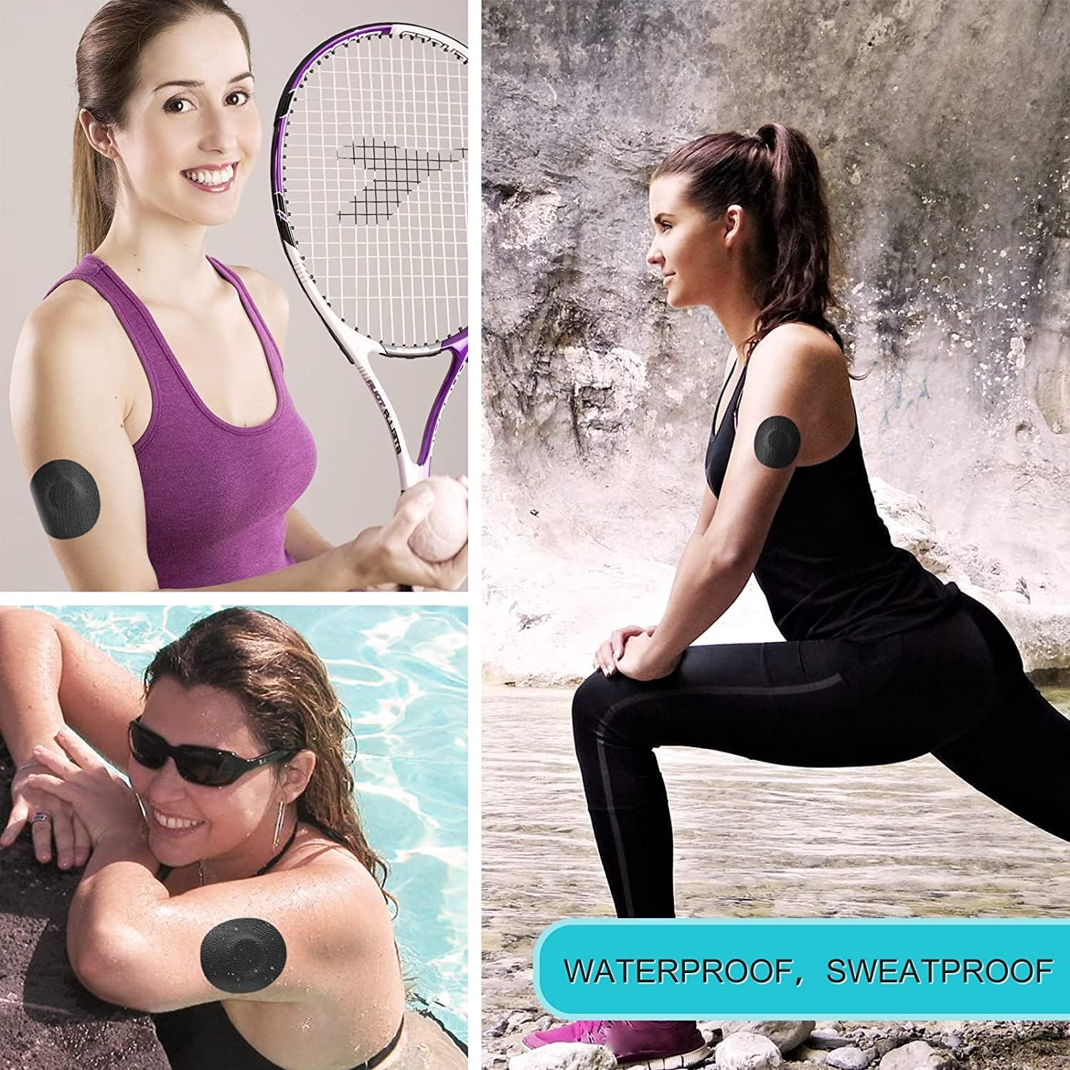 Cubiertas de sensor para Freestyle Libre, 30 parches adhesivos para sensor impermeables y a prueba de sudor, cinta de sobreparche para sensor CGM