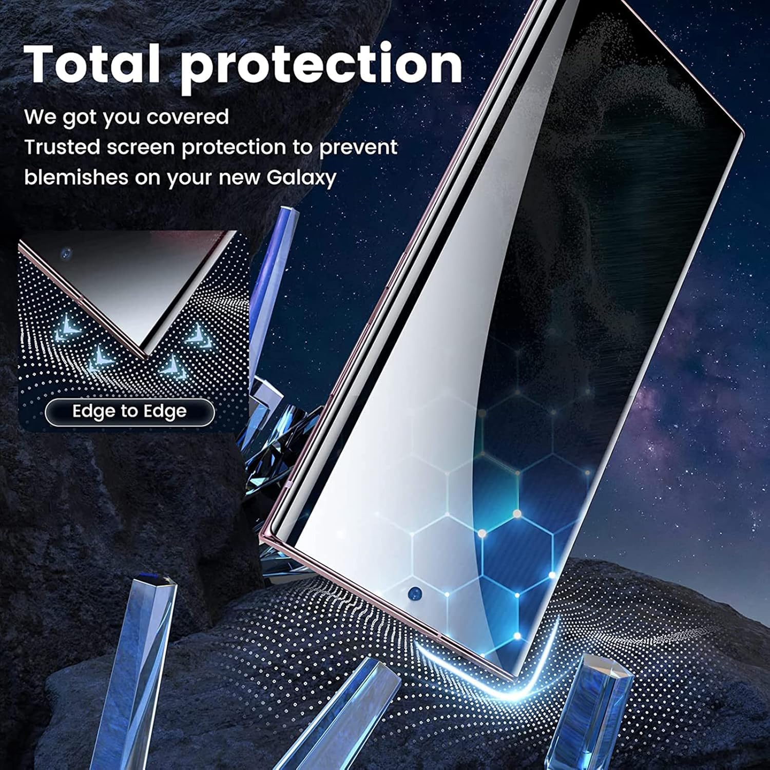 Maxwolf Paquete de 2 Protector de pantalla de privacidad para Samsung Galaxy S23 Ultra 5G, antiespía 3D borde curvado 9H, dureza antiarañazos,