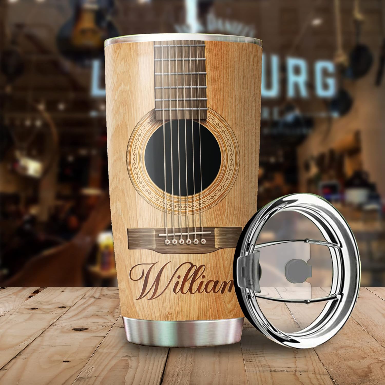Vaso de guitarra personalizado con información nutricional para guitarristas, regalos personalizados, regalos para guitarristas, hombres, niñas,