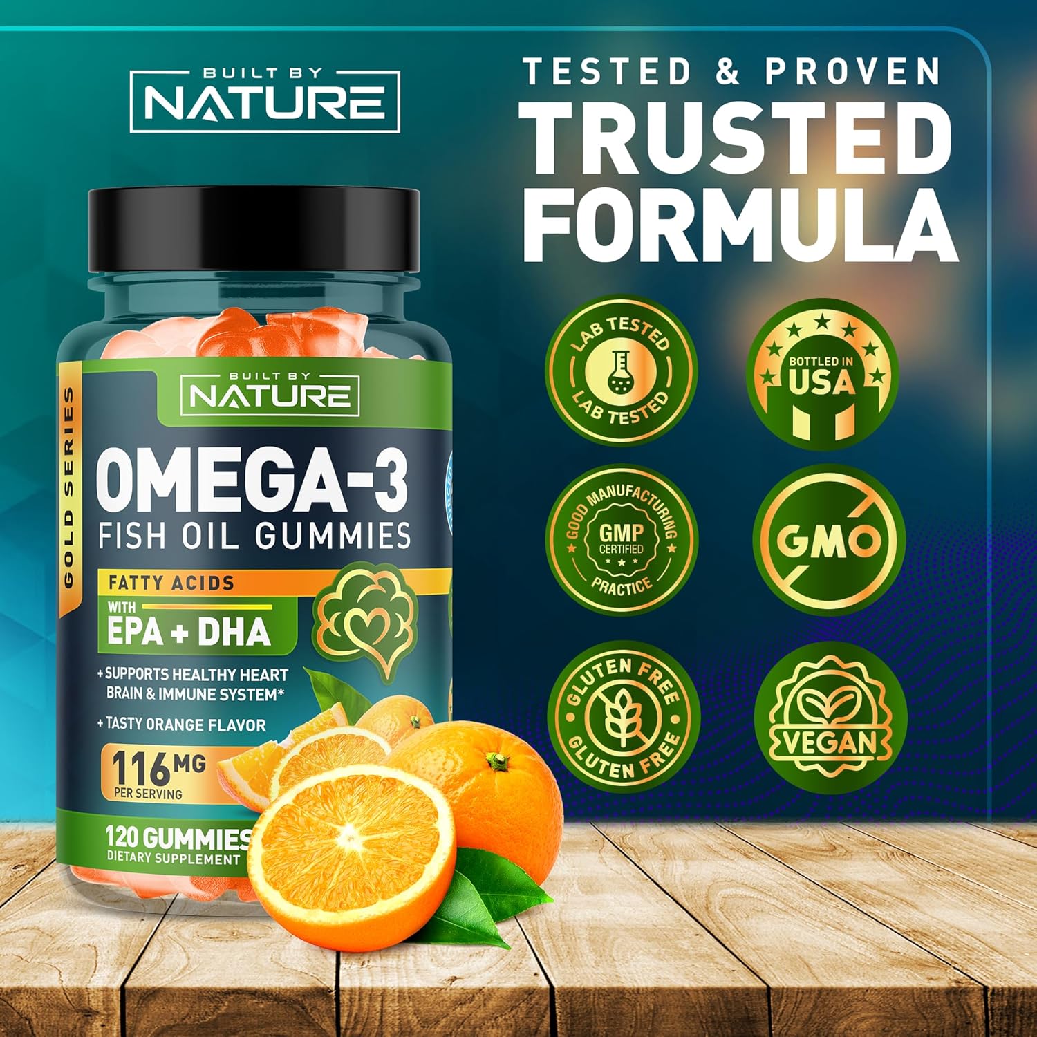 Gomitas de aceite de pescado Omega 3 con EPA y DHA de Wild Fish – Gomitas de aceite de pescado Omega 3 de triple fuerza, apoya la salud del corazón,