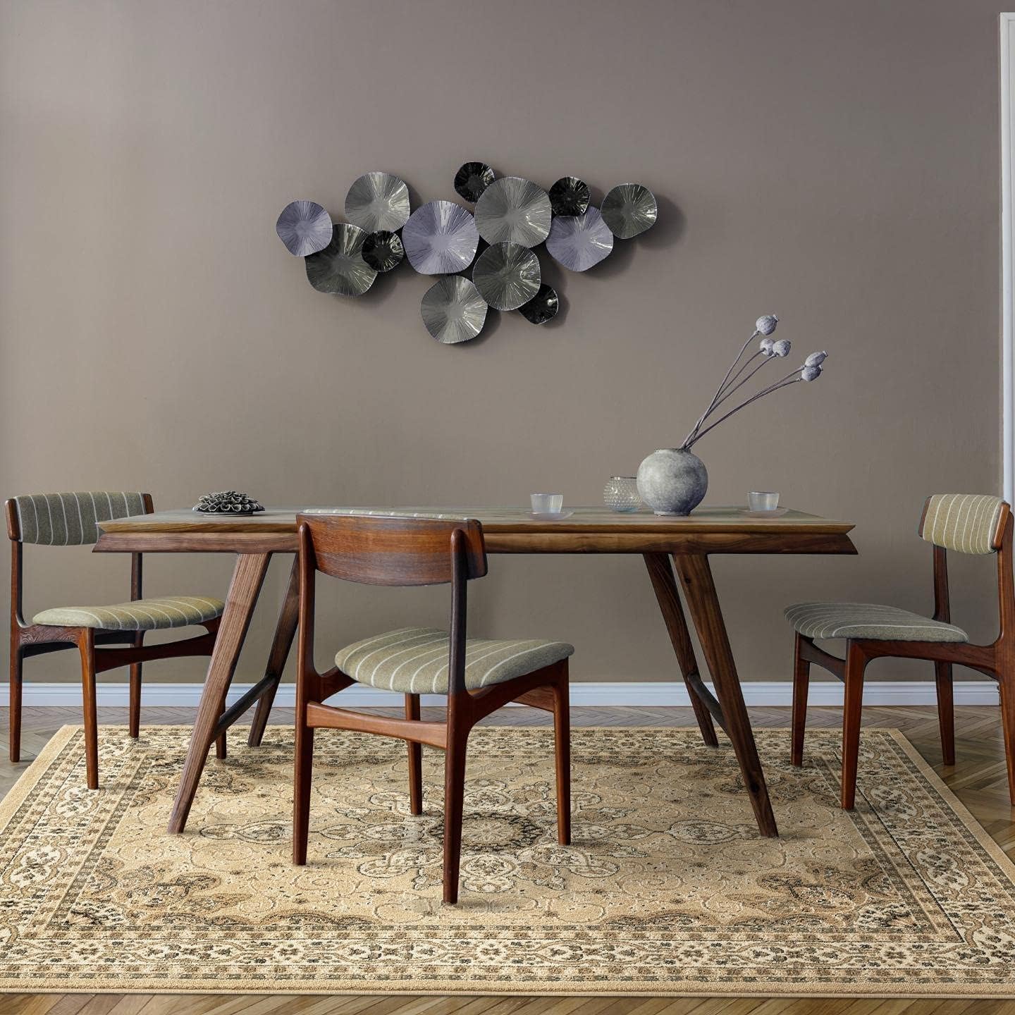 LUXE WEAVERS Brighton Collection 1467 – Alfombra rectangular de 8 x 10 pulgadas, diseño floral oriental con medallón