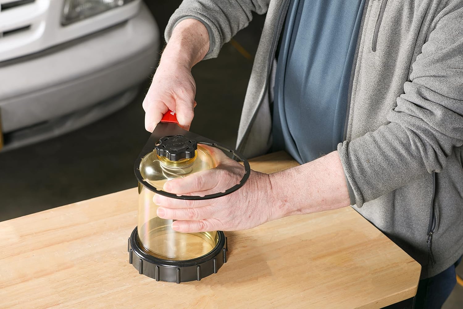 ARES 14024 – Llave de cuello de filtro de combustible diesel, 6 pulgadas de diámetro, negro, acero al carbono