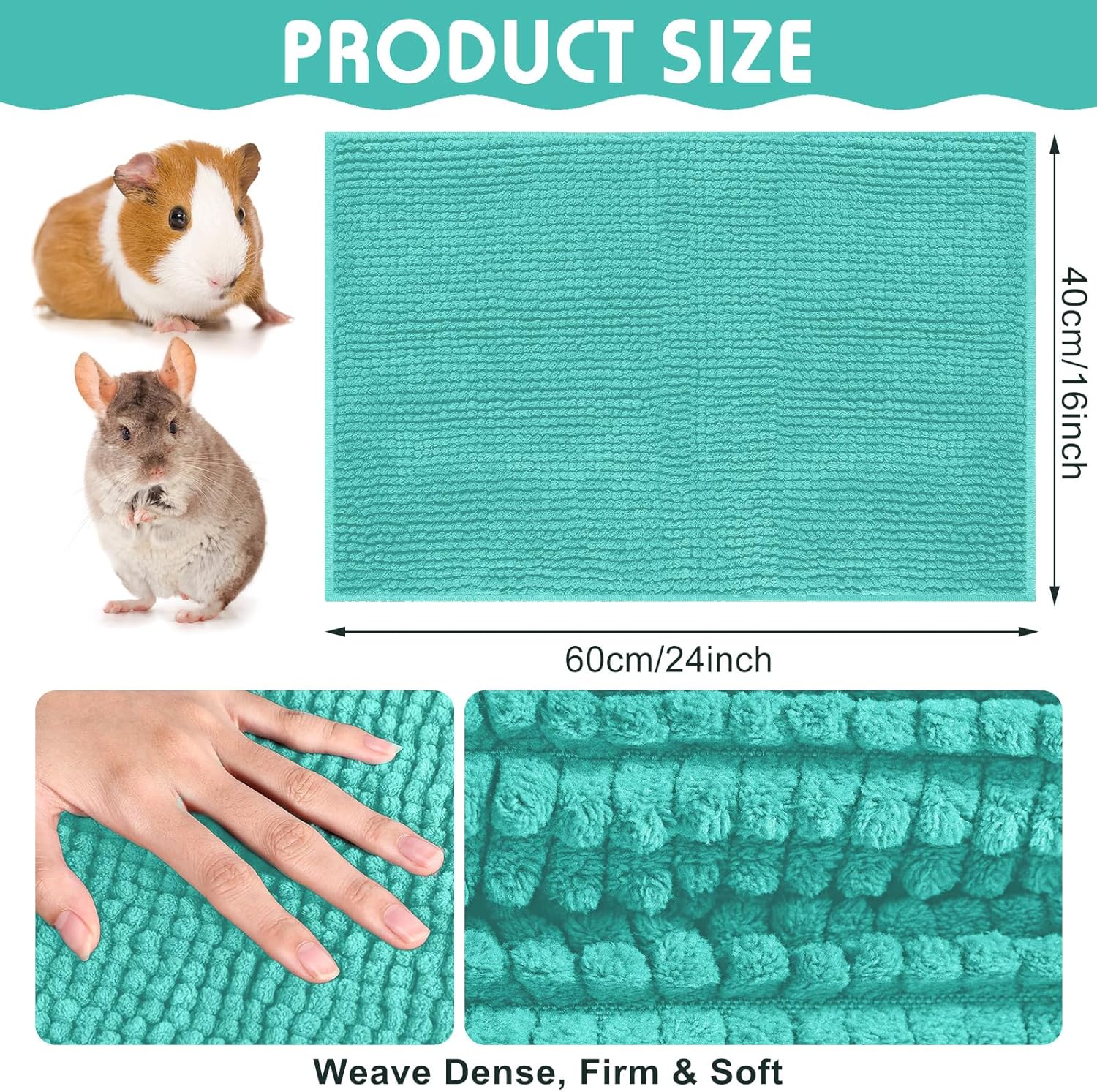 Juego de 4 piezas de ropa de cama de cobaya, cobaya, almohadillas de forro polar lavables para orina reutilizables, tapete de entrenamiento de