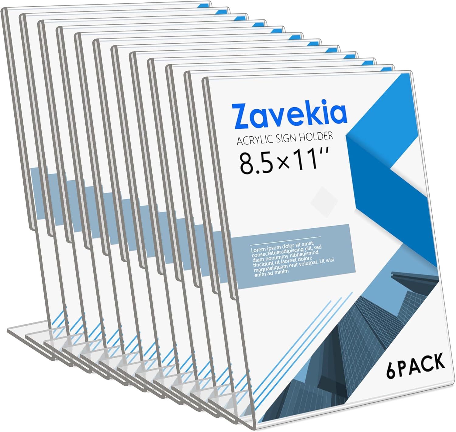 zavekia Soporte de letrero acrílico de 8.5 x 11 pulgadas, soporte de letrero de escritorio transparente, soporte de papel de plástico para mesa (8.5