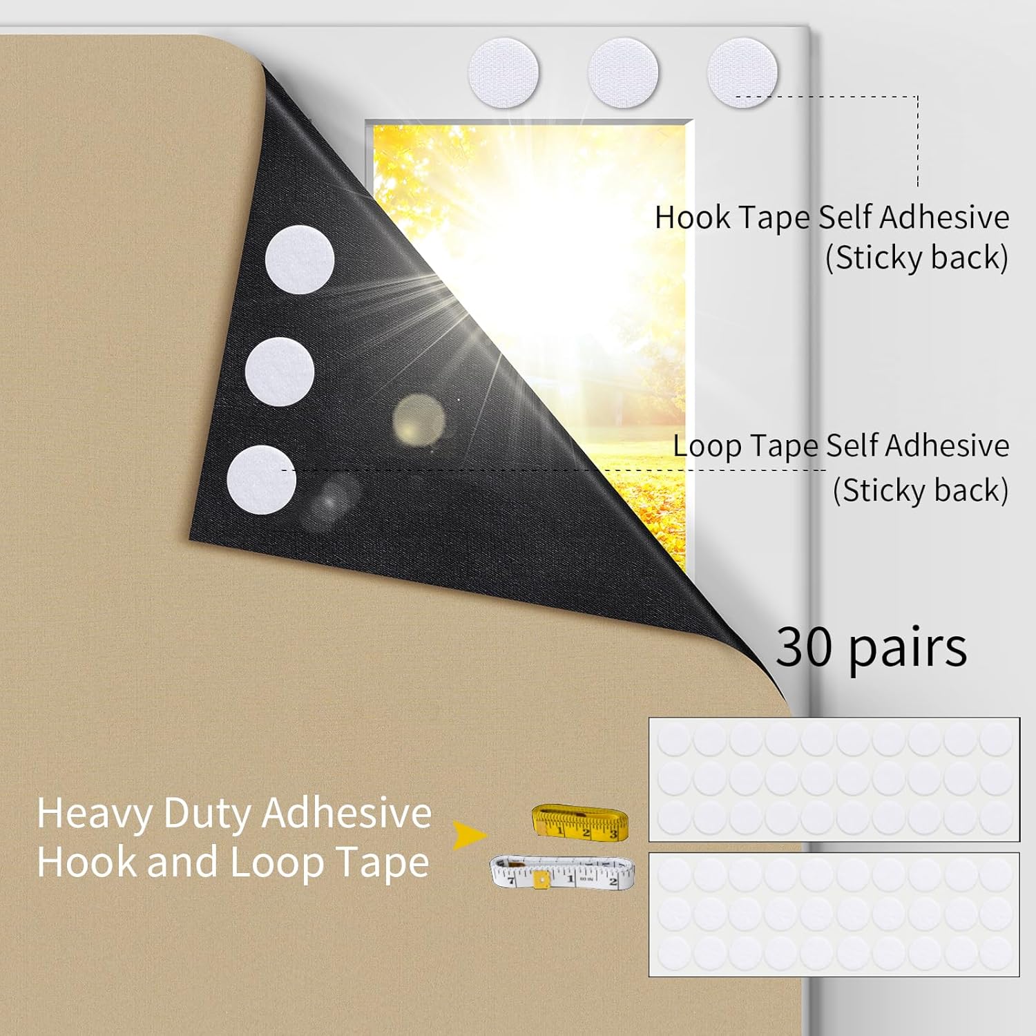 AJAZZ Cortinas opacas portátiles 100% opacas para dormitorio, cortinas de ventana pequeña, sin luz, ventanas de cocina, aisladas para guardería,