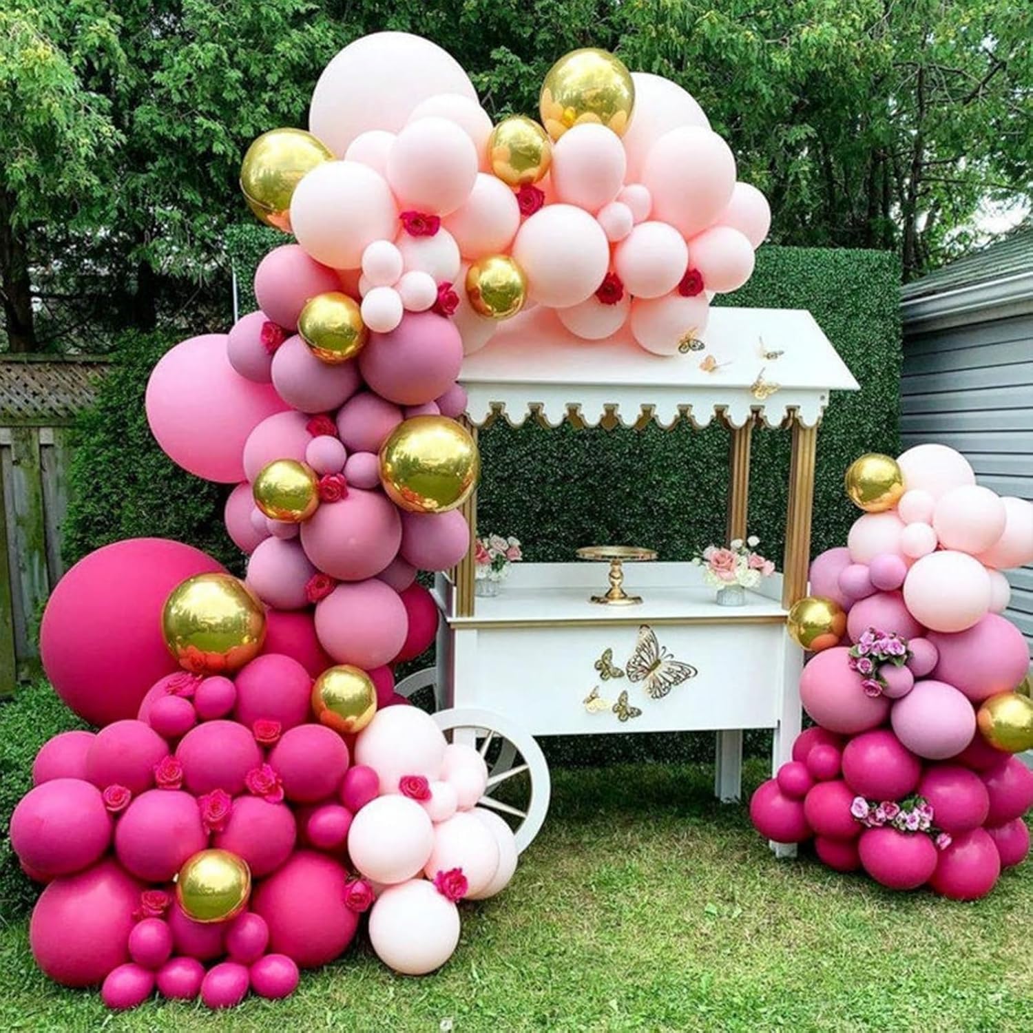 RUBFAC 120 globos de látex de color rosa pastel de 12 pulgadas, globos de color rosa claro mate para cumpleaños, baby shower, graduación,
