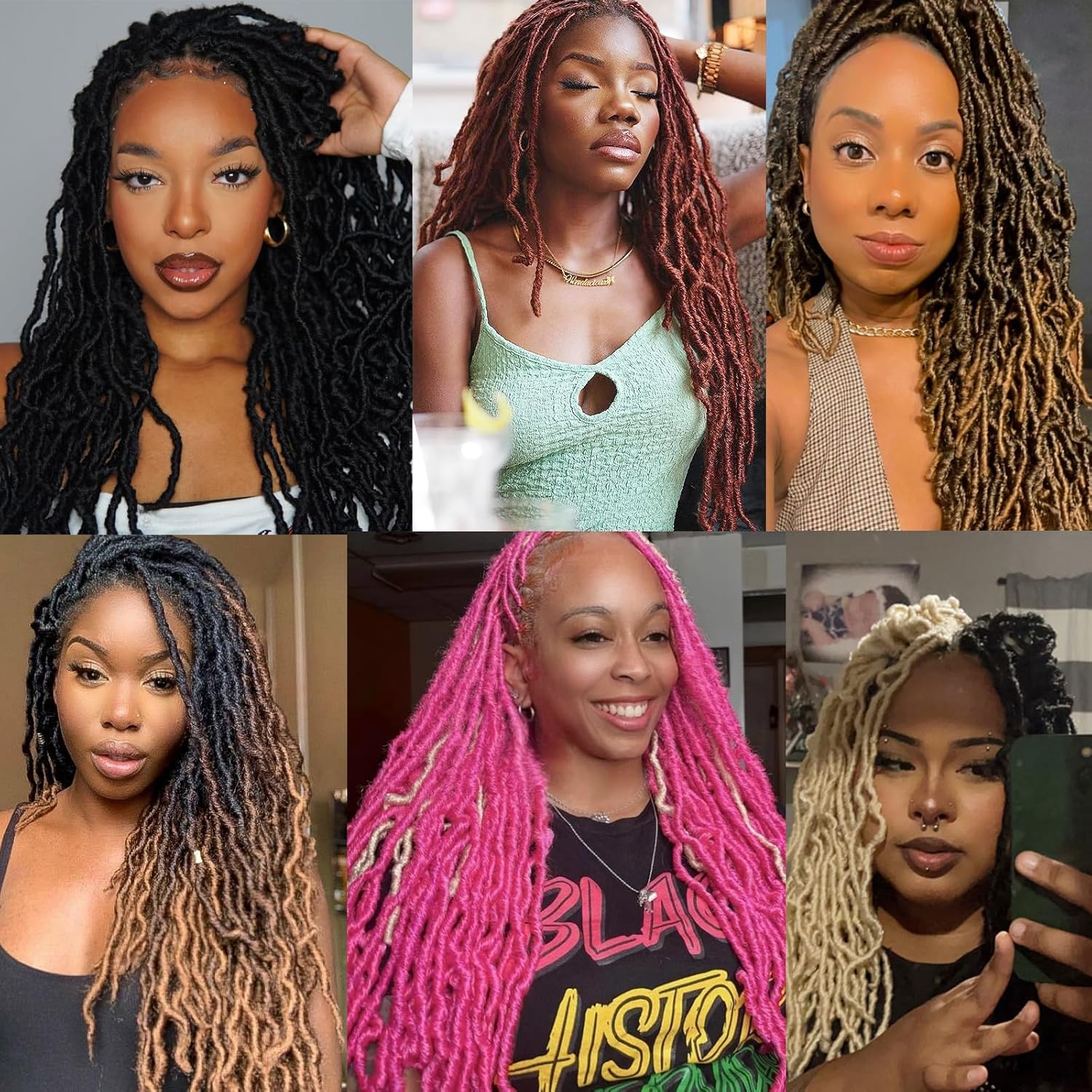 Rastas de cabello sintético de ganchillo ombré, 1 paquete de rastas suaves de color marrón ombré, trenzas de ganchillo de 14 pulgadas, cabello de