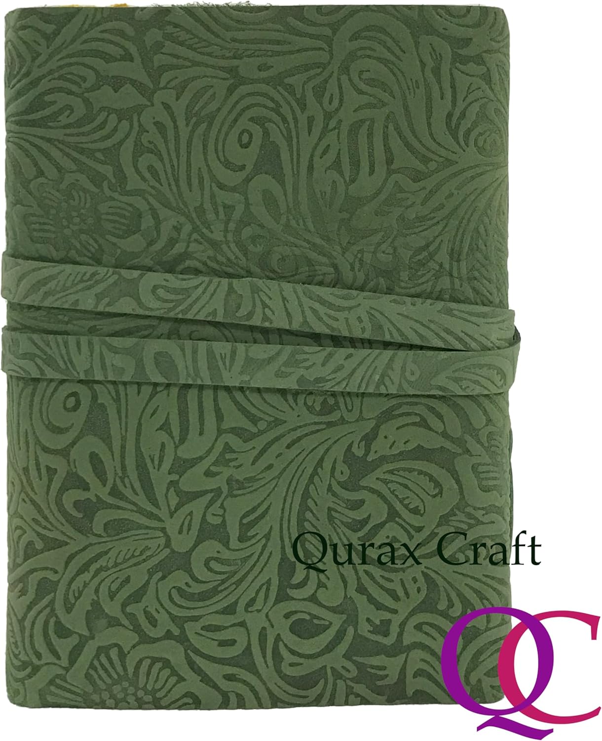 Diario de cuero verde para mujer (5×7)