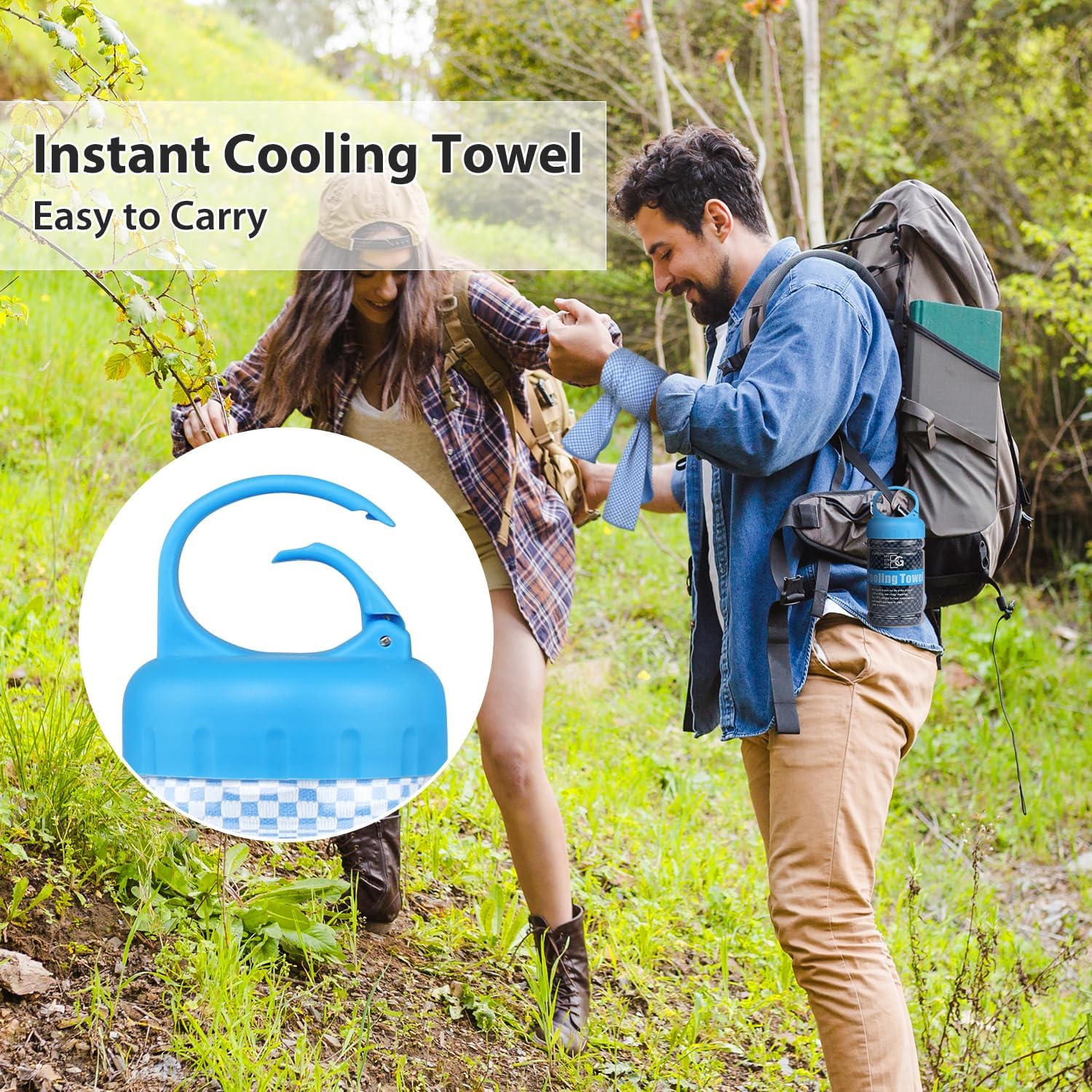 BOGI Paquete de 2 toallas de enfriamiento para cuello y cara, toalla de hielo de 40 x 12 pulgadas para enfriamiento instantáneo, toalla suave y