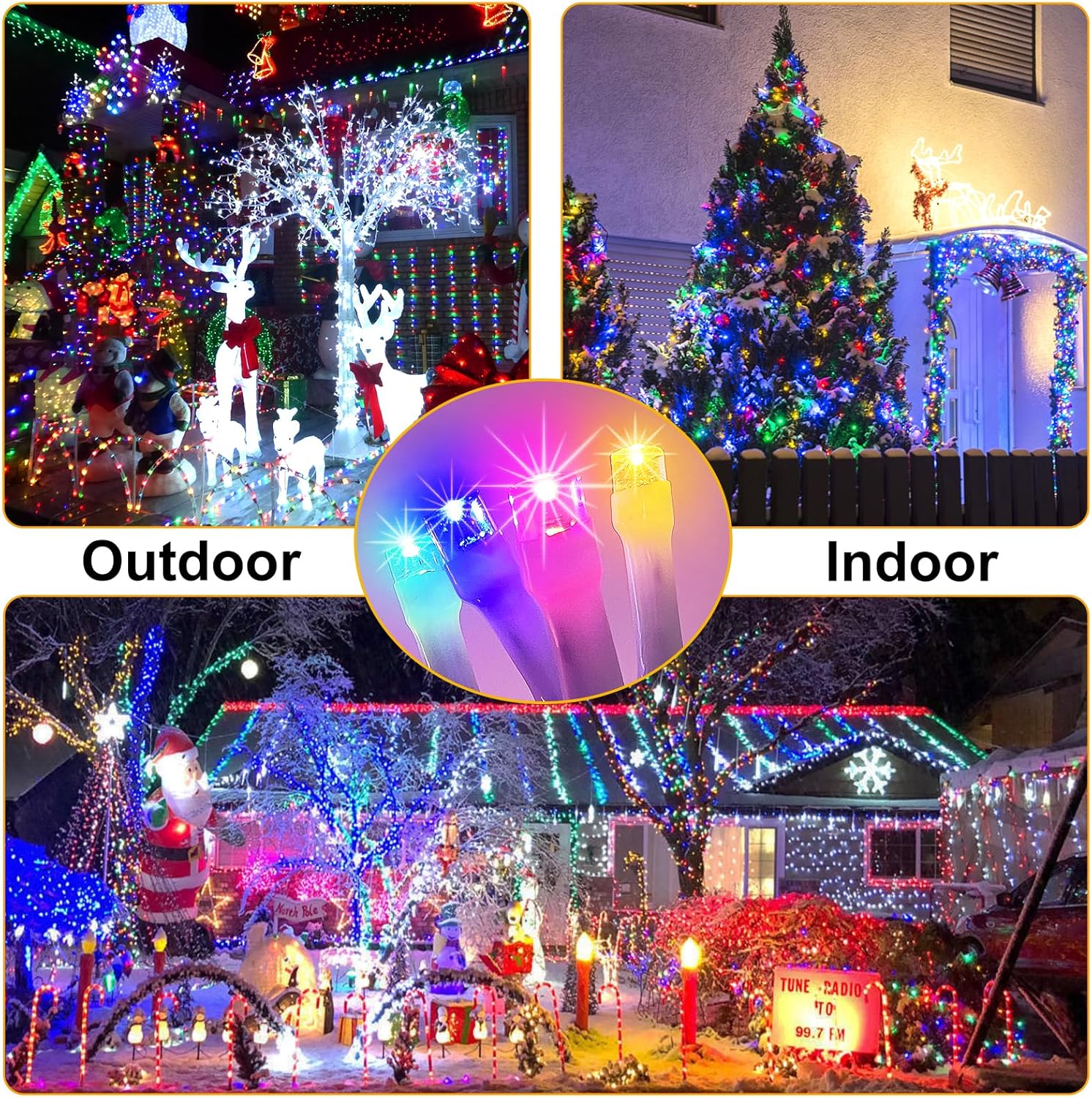 1200 luces LED de Navidad de 392 pies, decoración al aire libre, 8 modos y temporizador de memoria, luces de Navidad con enchufe remoto, guirnalda