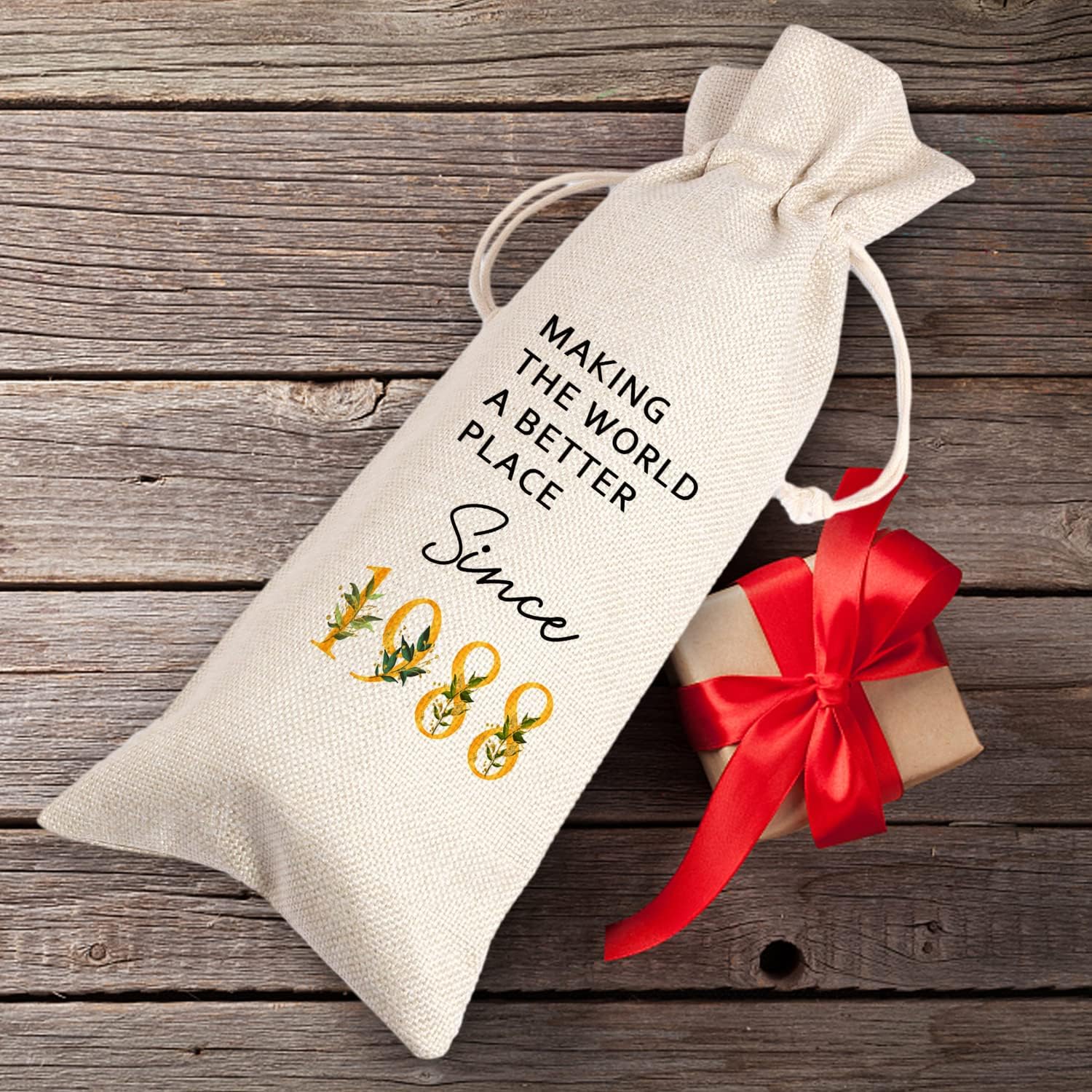 Regalo de cumpleaños 36  Regalo de bolsa de vino de cumpleaños 36  Haciendo del mundo un lugar mejor desde 1988  Regalos de 36 cumpleaños para su