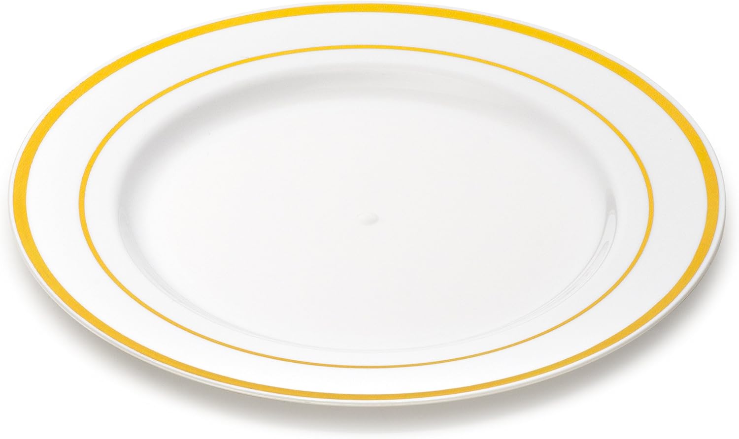 Laura Stein – 40 platos de 7 pulgadas – Vajilla de diseñador para ensalada blanca de plástico pesado de alta calidad, platos de aperitivo con borde