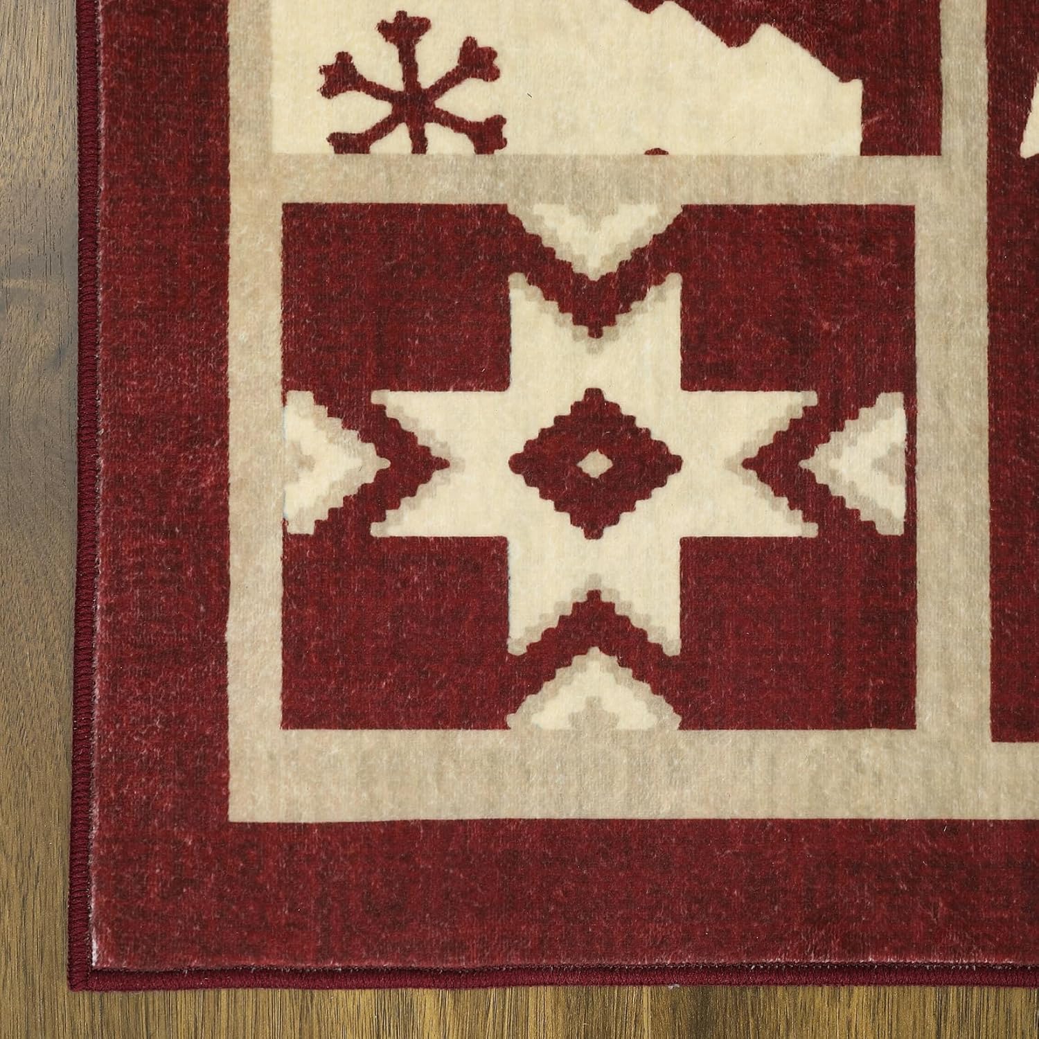 Alfombra de pasillo de cocina rústica, alfombra decorativa de Navidad, alfombra larga para pasillo interior, alfombra antideslizante lavable para