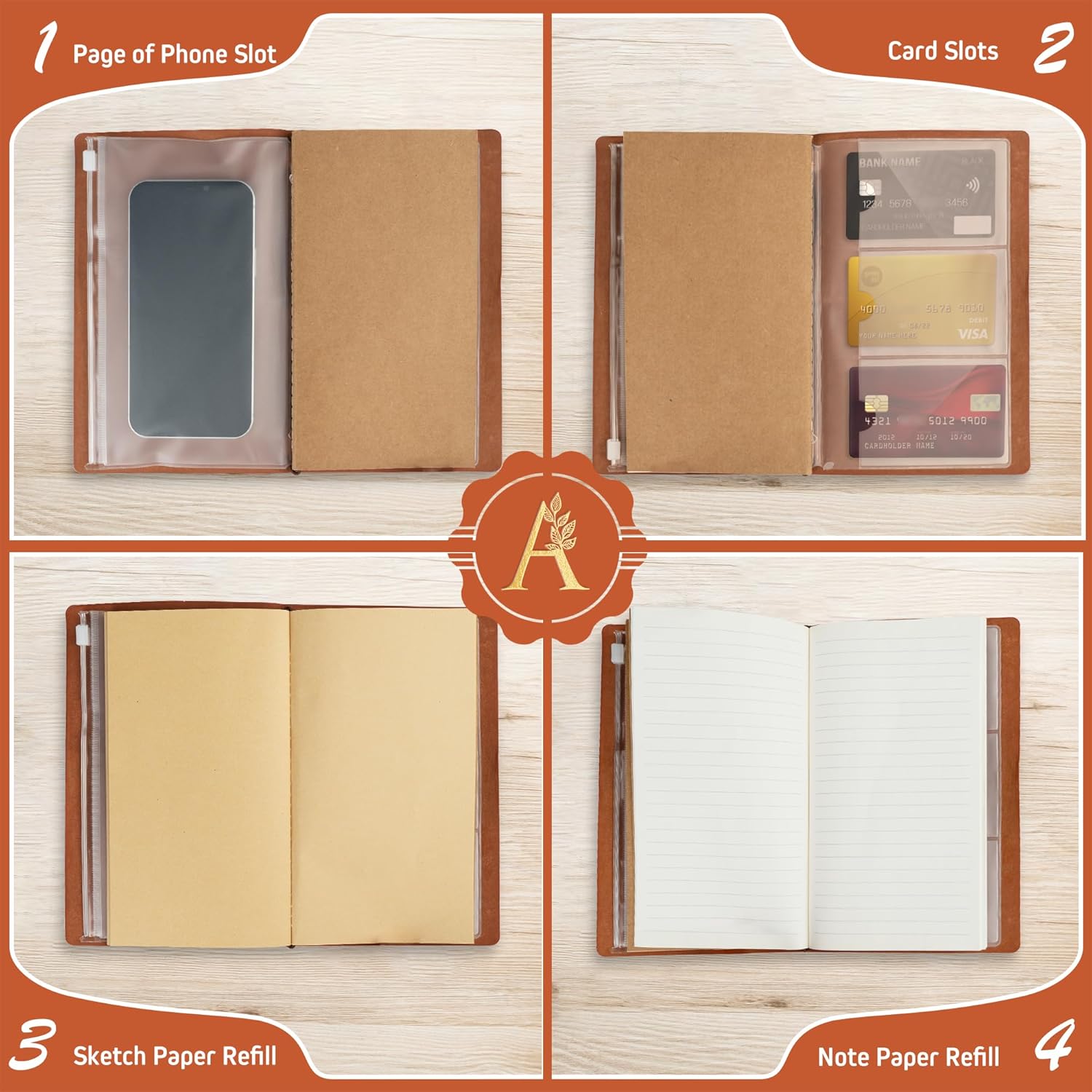 Regalos para mujeres y hombres  Diario de viaje de cuero recargable, diarios personalizados para mujeres, bloc de notas diario para profesores de